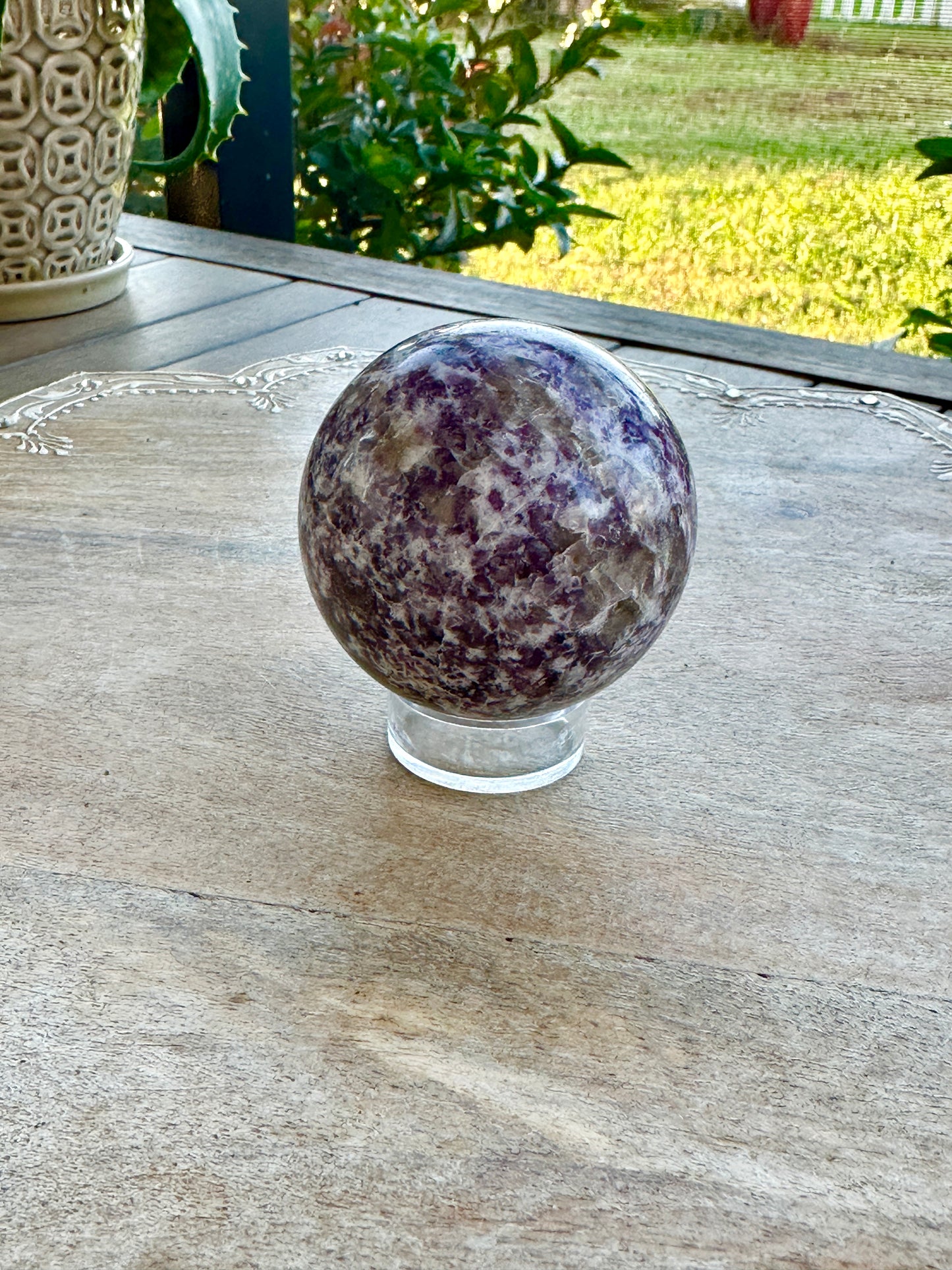Lepidolite - Sphere - Comes with Free Sphere Holder - 59.3mm