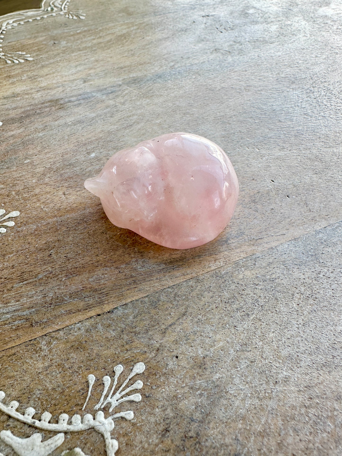 Rose Quartz - Sleeping Cat