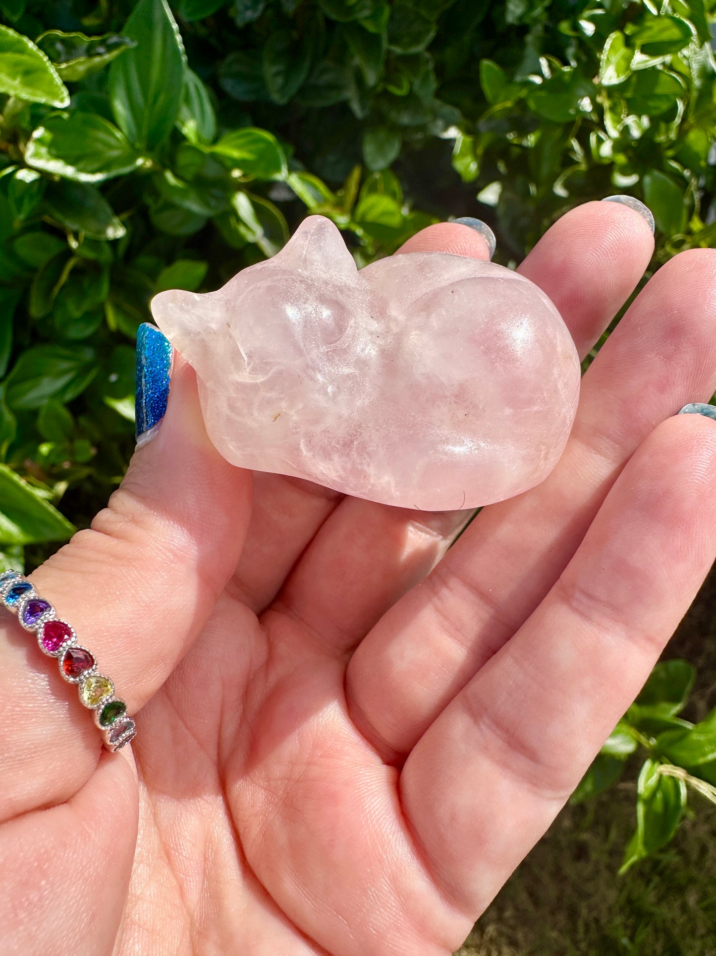 Rose Quartz - Sleeping Cat