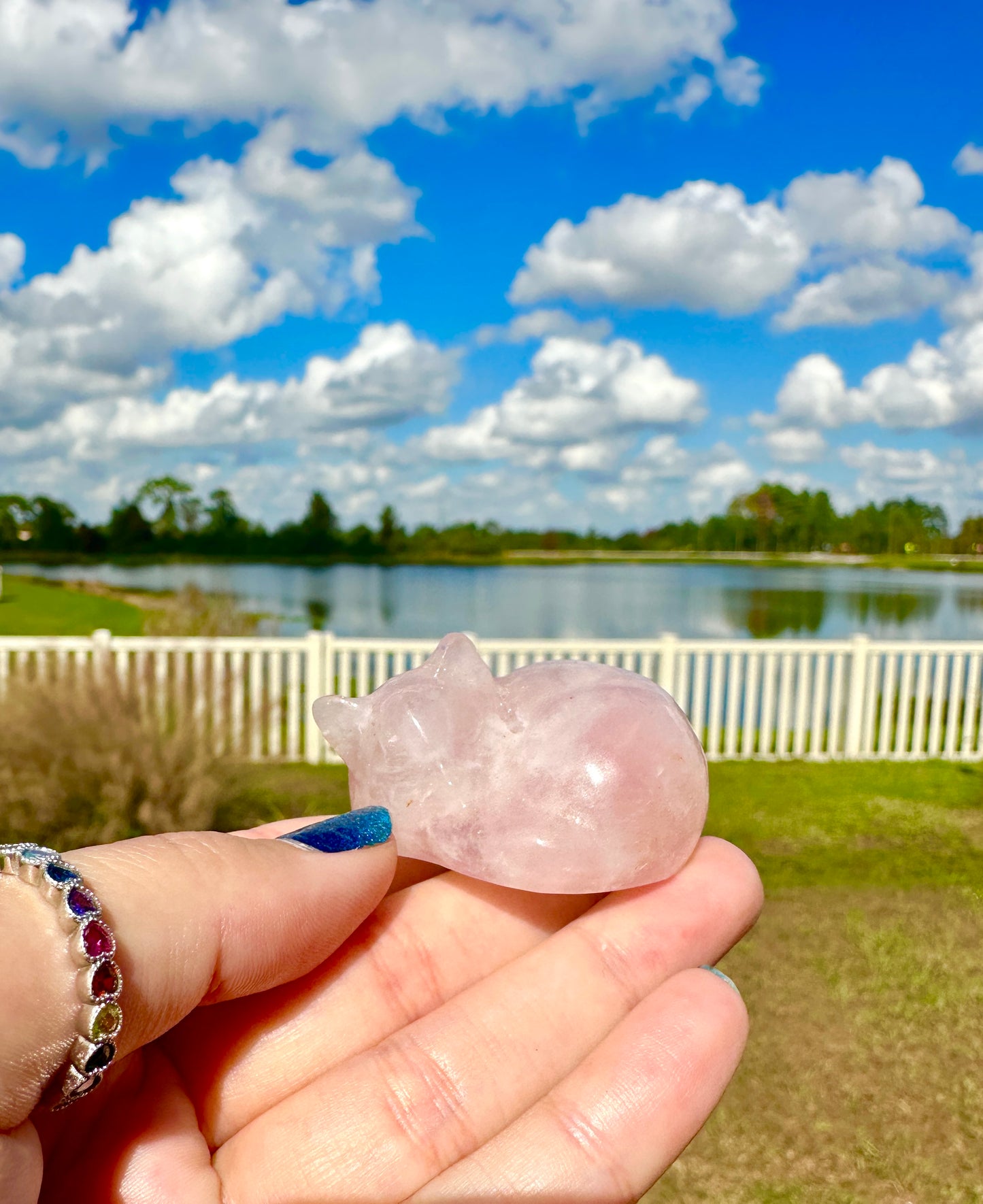 Rose Quartz - Sleeping Cat