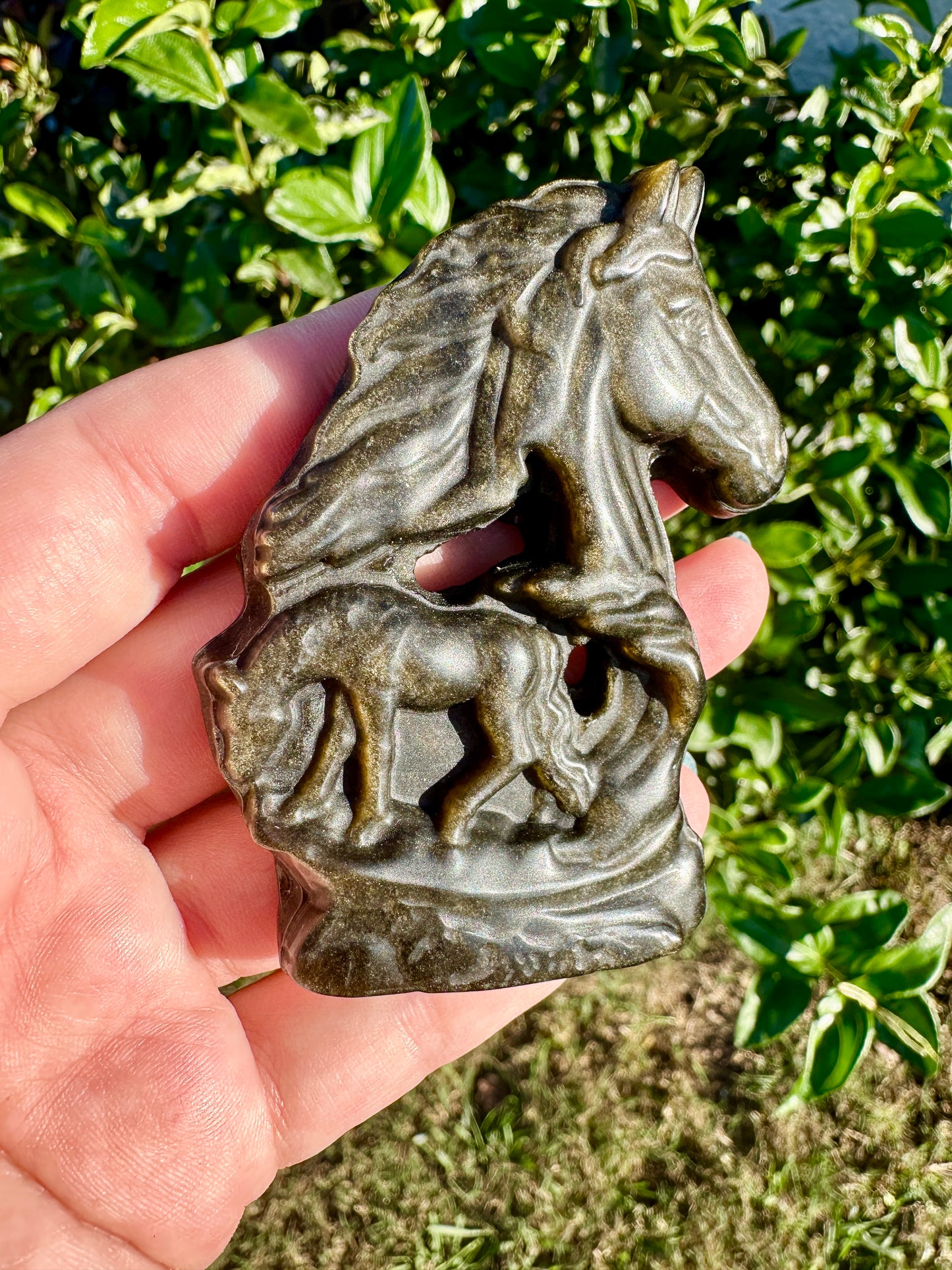 Golden Sheen Obsidian - Horse