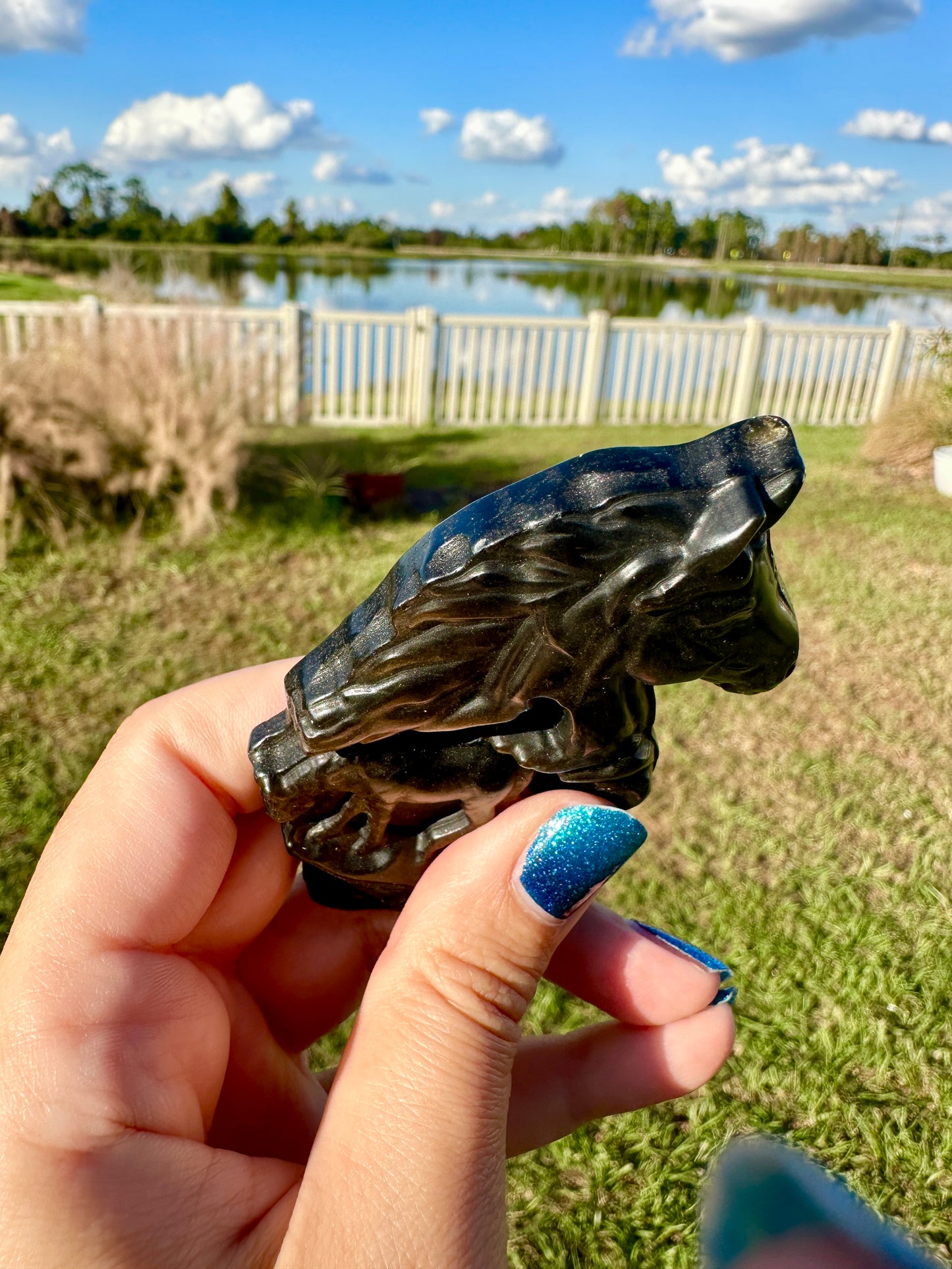 Golden Sheen Obsidian - Horse