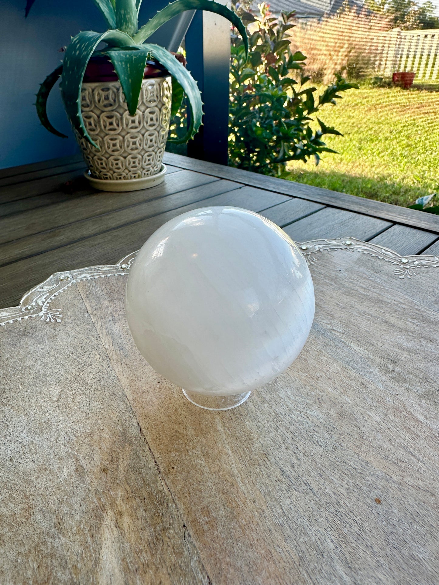 Selenite - Satin Spar - Sphere - 74.6mm
