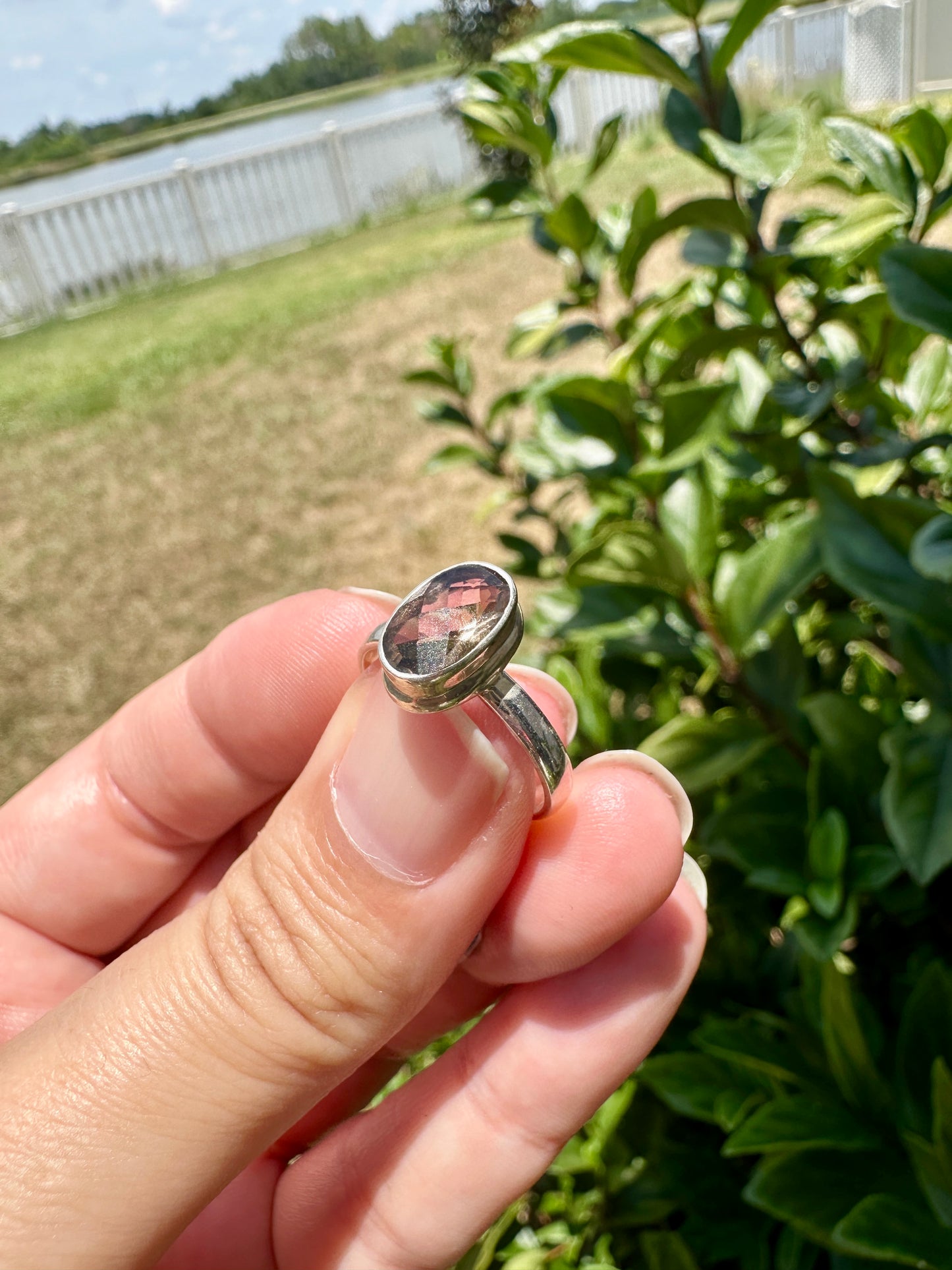 Elegant Smoky Quartz Sterling Silver Ring - Size 7, Sophisticated Handcrafted Jewelry for Grounding and Protection