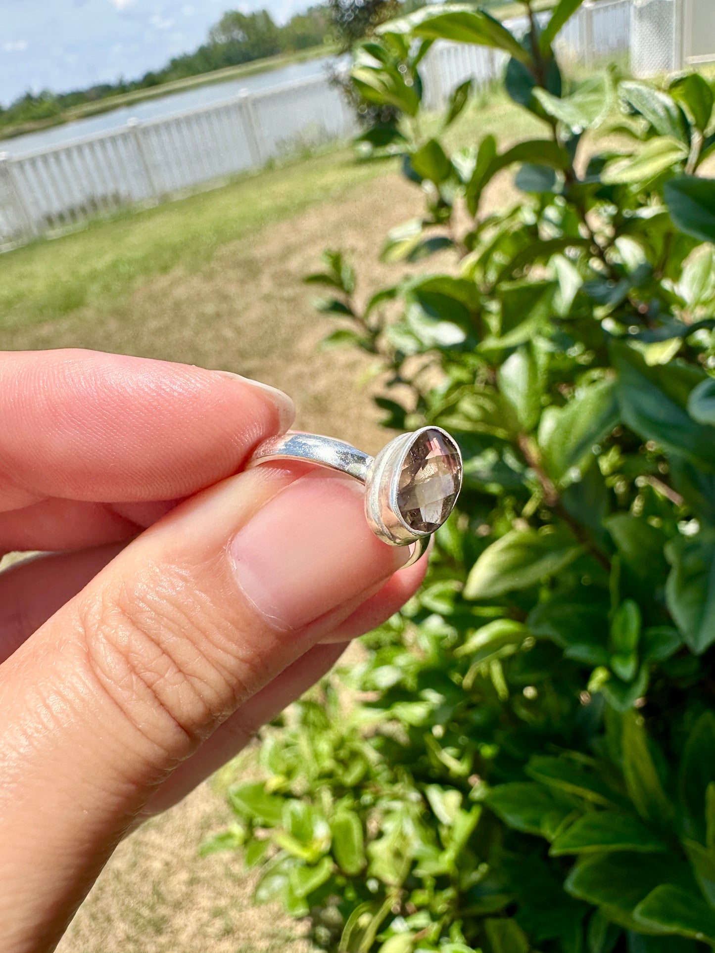 Elegant Smoky Quartz Sterling Silver Ring - Size 7, Sophisticated Handcrafted Jewelry for Grounding and Protection