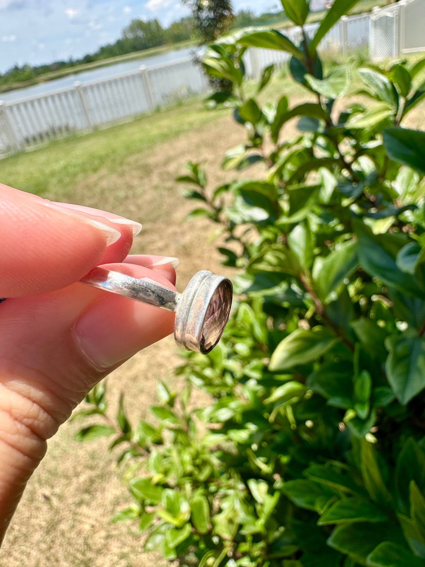 Elegant Smoky Quartz Sterling Silver Ring - Size 7, Sophisticated Handcrafted Jewelry for Grounding and Protection