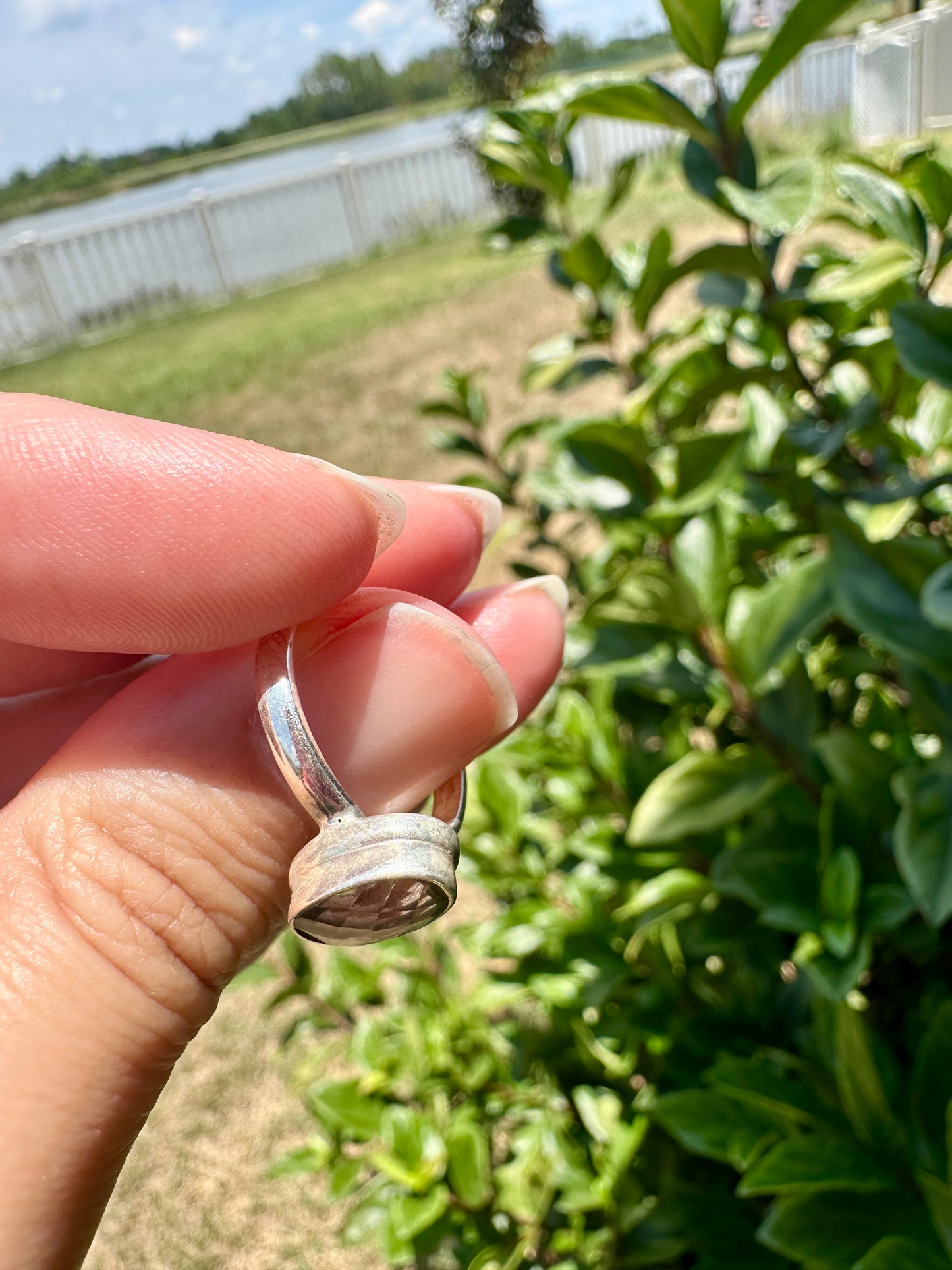 Elegant Smoky Quartz Sterling Silver Ring - Size 7, Sophisticated Handcrafted Jewelry for Grounding and Protection
