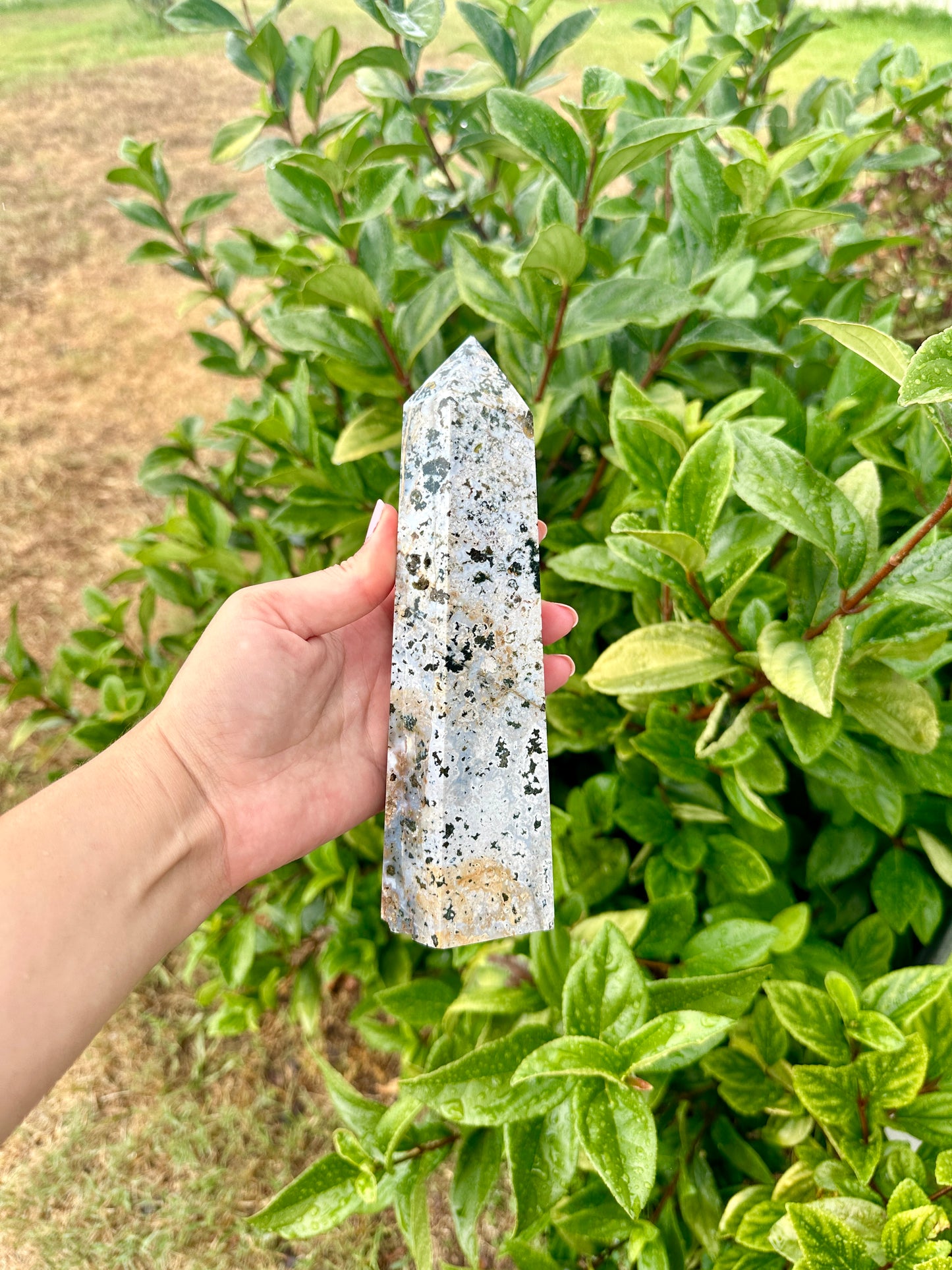 Stunning Ocean Jasper Tower β Natural Jasper Crystal Point β Healing Stone β Meditation Tool β Unique Home Decor β Chakra Balancing Tower