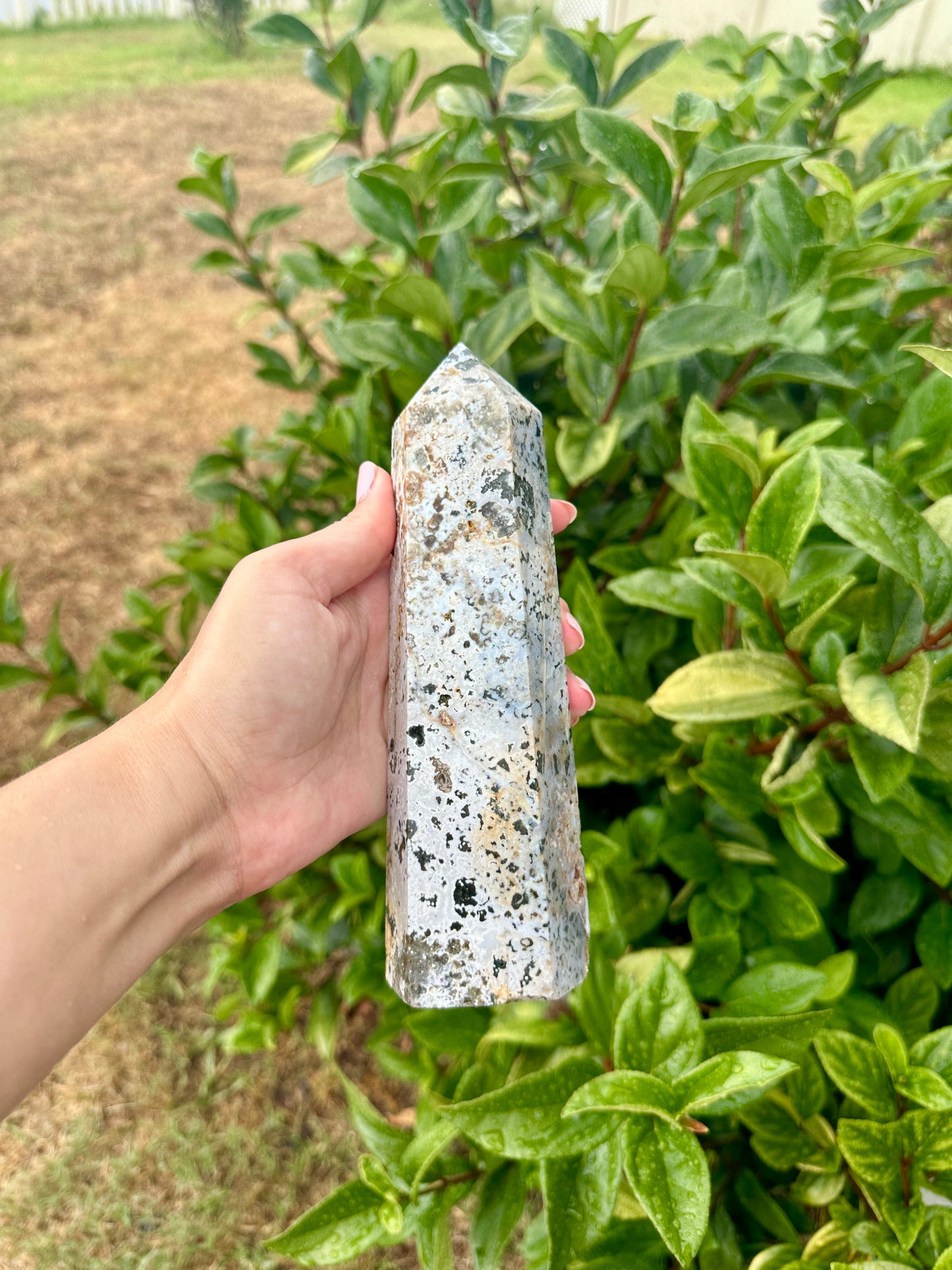 Stunning Ocean Jasper Tower β Natural Jasper Crystal Point β Healing Stone β Meditation Tool β Unique Home Decor β Chakra Balancing Tower
