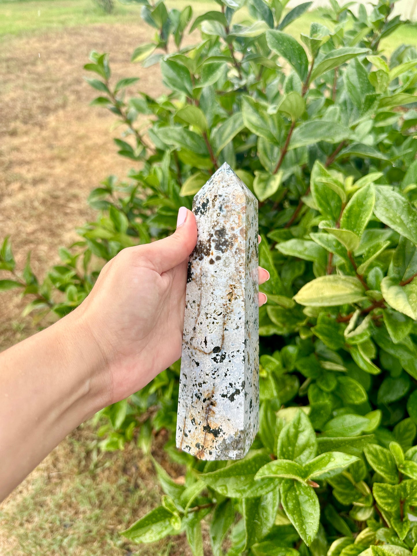 Stunning Ocean Jasper Tower β Natural Jasper Crystal Point β Healing Stone β Meditation Tool β Unique Home Decor β Chakra Balancing Tower