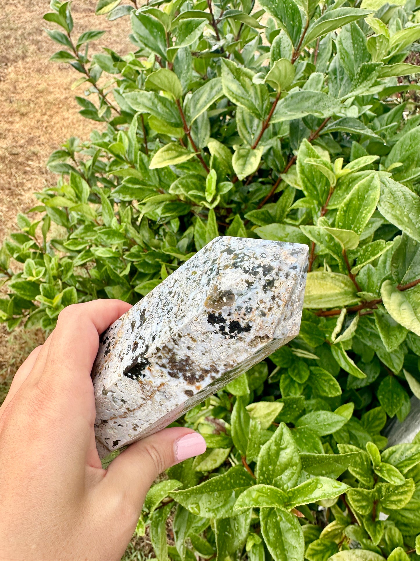 Stunning Ocean Jasper Tower β Natural Jasper Crystal Point β Healing Stone β Meditation Tool β Unique Home Decor β Chakra Balancing Tower