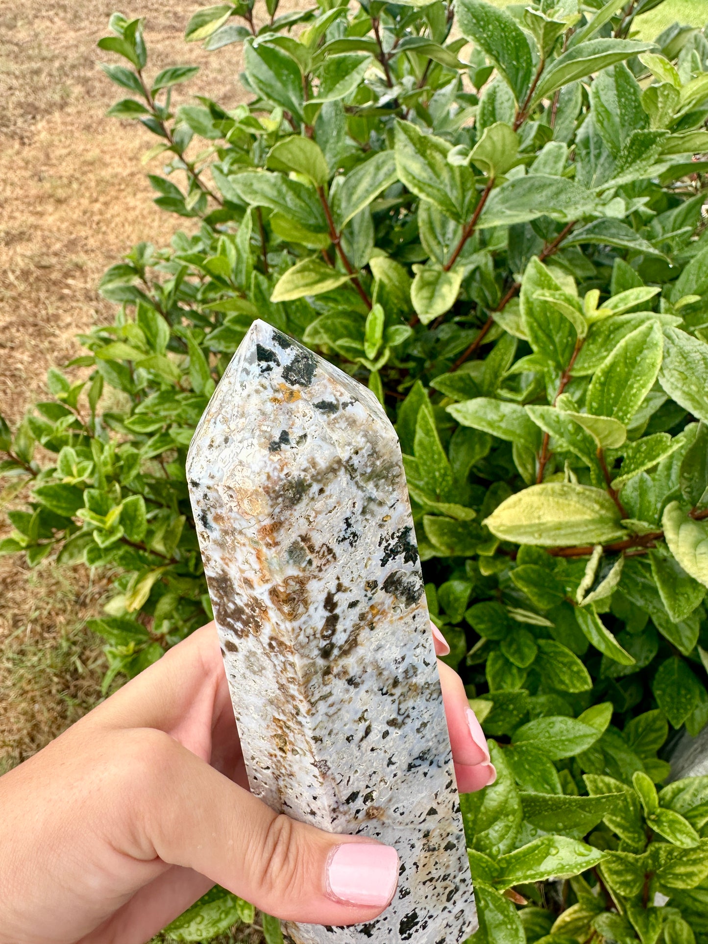 Stunning Ocean Jasper Tower β Natural Jasper Crystal Point β Healing Stone β Meditation Tool β Unique Home Decor β Chakra Balancing Tower