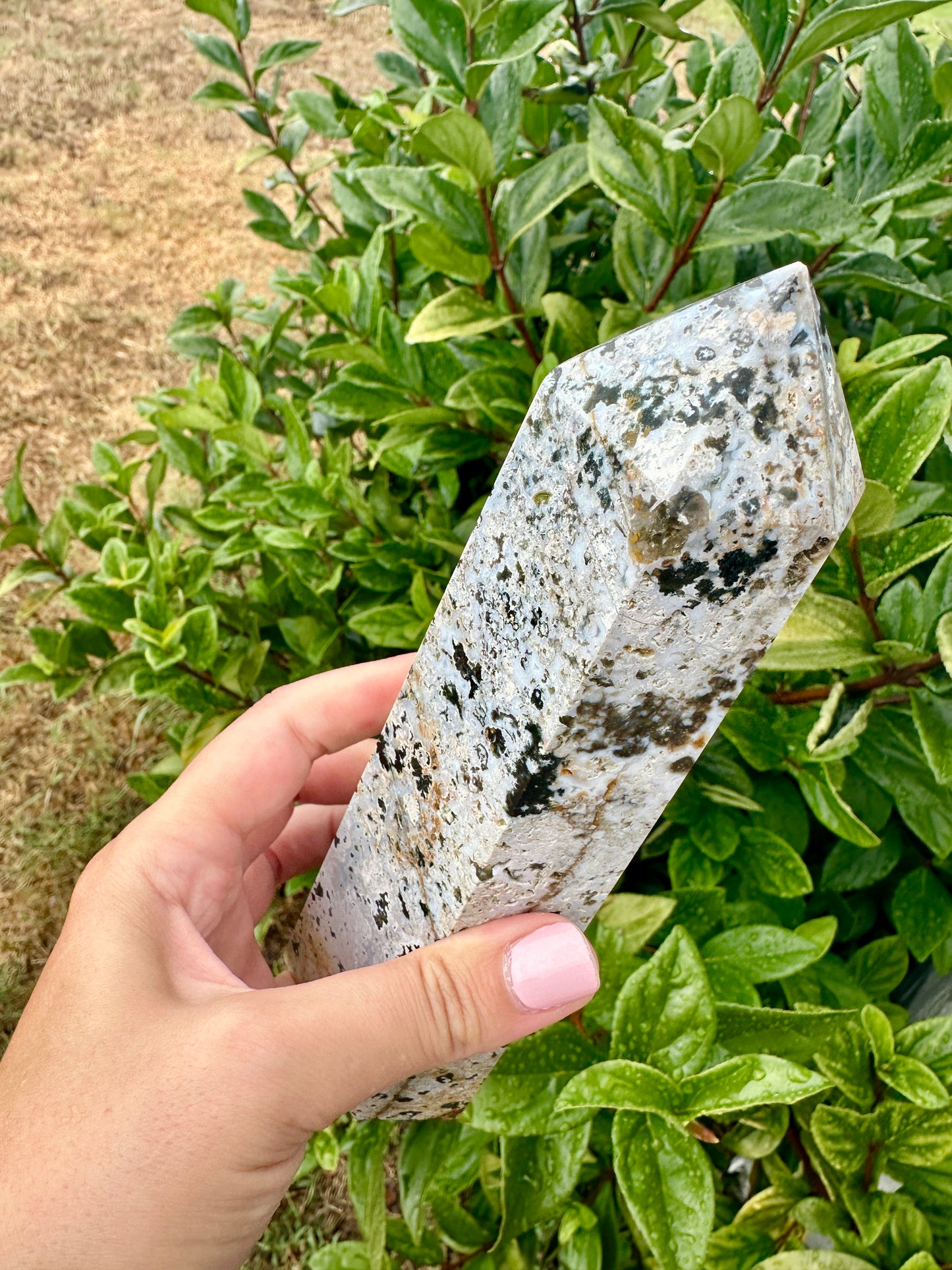 Stunning Ocean Jasper Tower β Natural Jasper Crystal Point β Healing Stone β Meditation Tool β Unique Home Decor β Chakra Balancing Tower