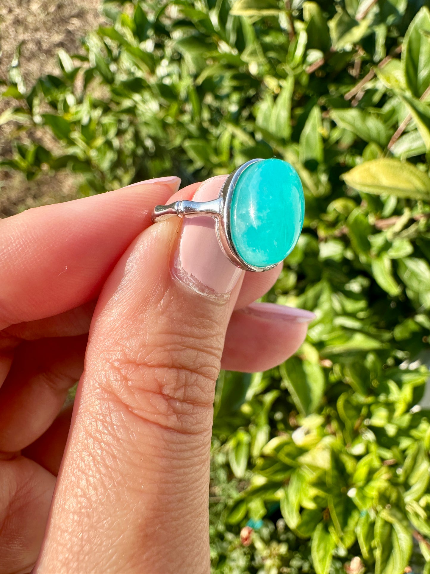 Stylish Amazonite Adjustable Silver Band Ring ā Natural Amazonite Gemstone ā Elegant Boho Jewelry ā Unique Gift for Her ā Fashion Statement Ring