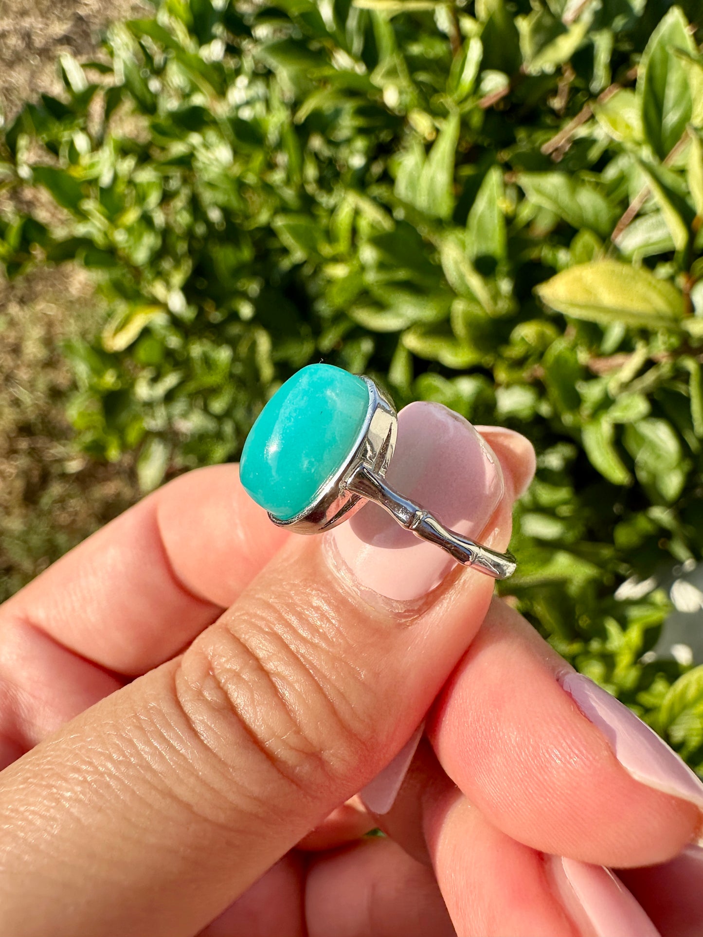 Stylish Amazonite Adjustable Silver Band Ring ā Natural Amazonite Gemstone ā Elegant Boho Jewelry ā Unique Gift for Her ā Fashion Statement Ring