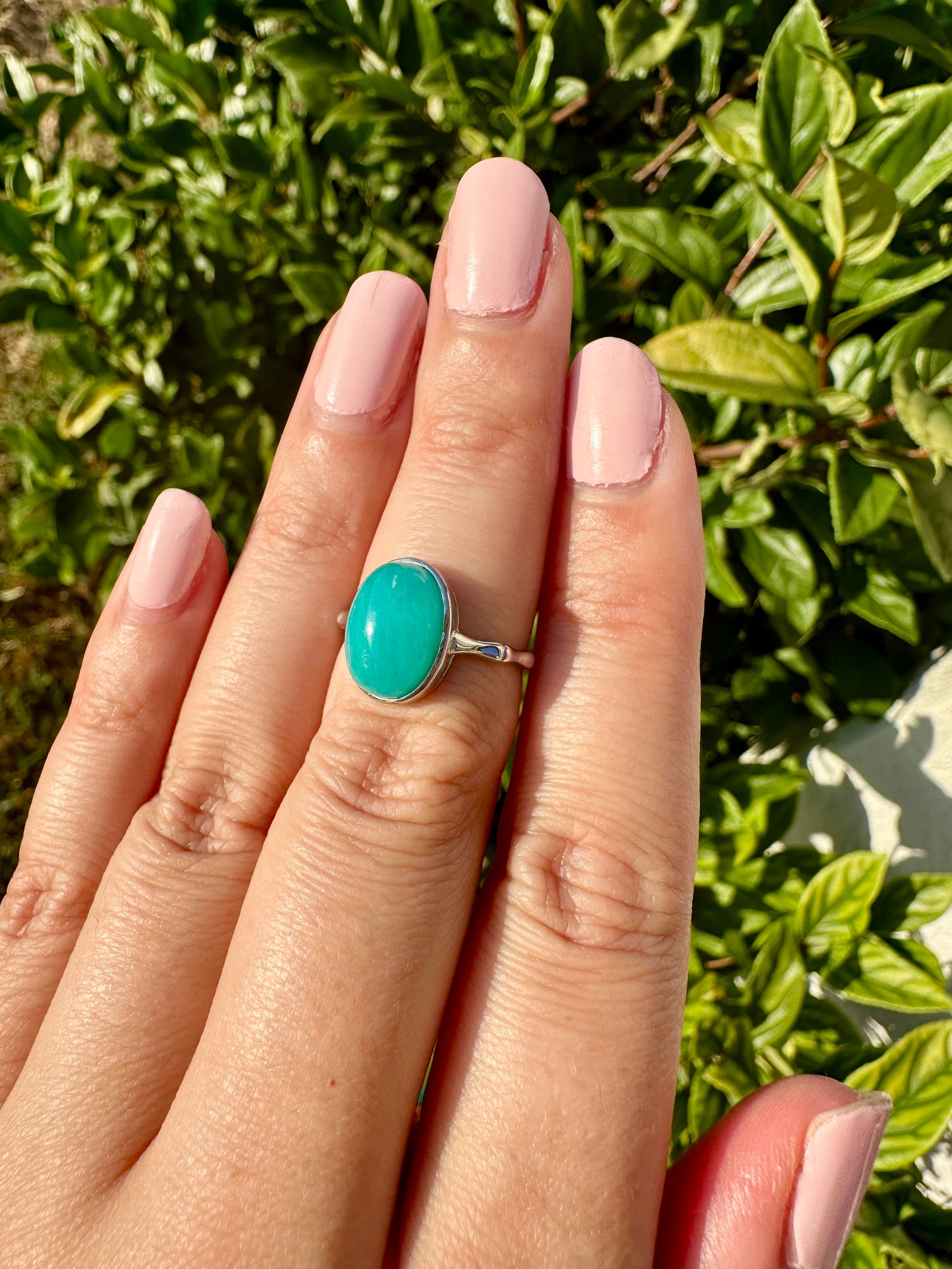 Stylish Amazonite Adjustable Silver Band Ring ā Natural Amazonite Gemstone ā Elegant Boho Jewelry ā Unique Gift for Her ā Fashion Statement Ring