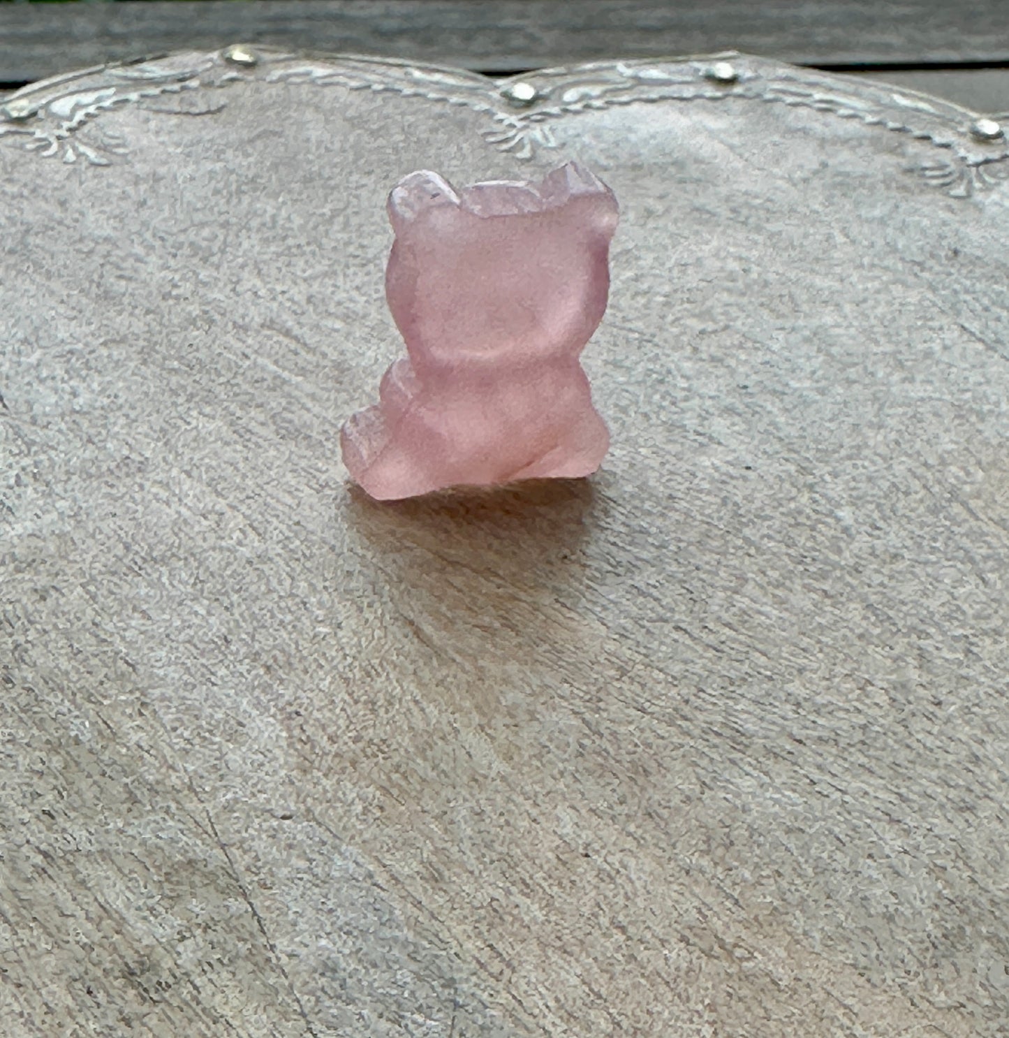 Adorable Rose Quartz Bear Figurine - Perfect for Crystal Collectors, Unique Home Decor & Gift Idea