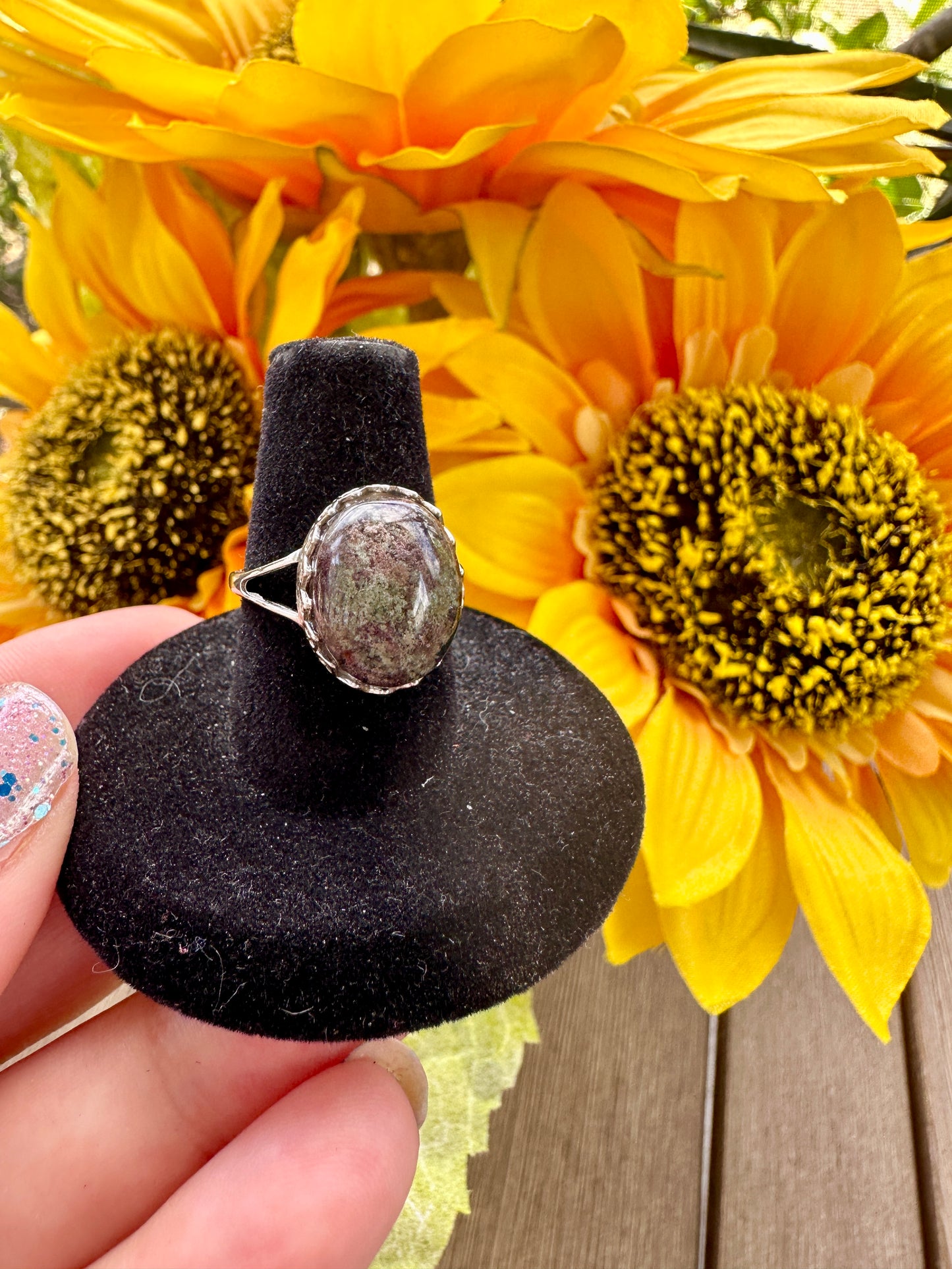 Sterling Silver Garden Quartz Adjustable Ring β Natural Gemstone Jewelry for Women β Perfect Gift for Her