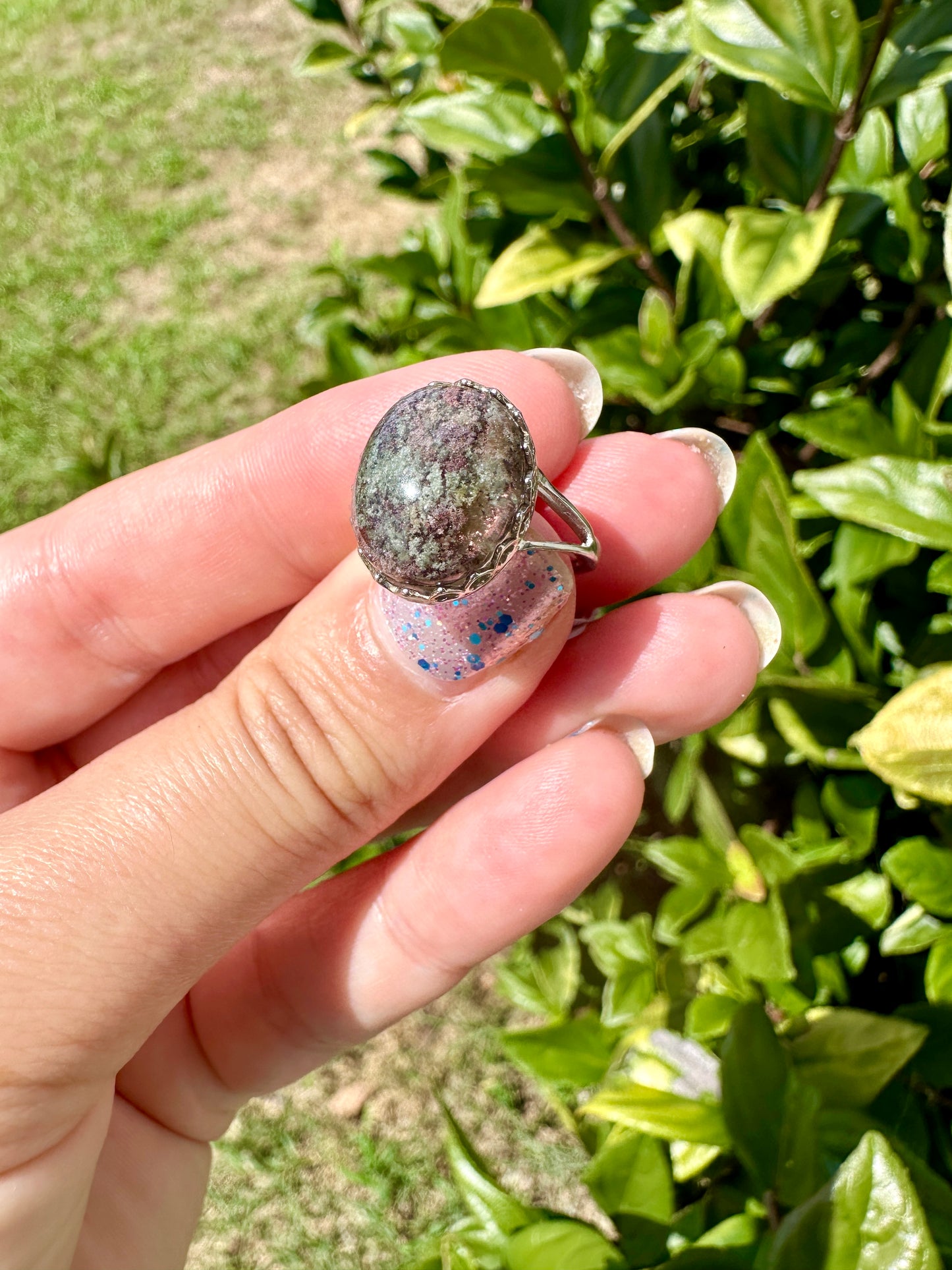Sterling Silver Garden Quartz Adjustable Ring β Natural Gemstone Jewelry for Women β Perfect Gift for Her