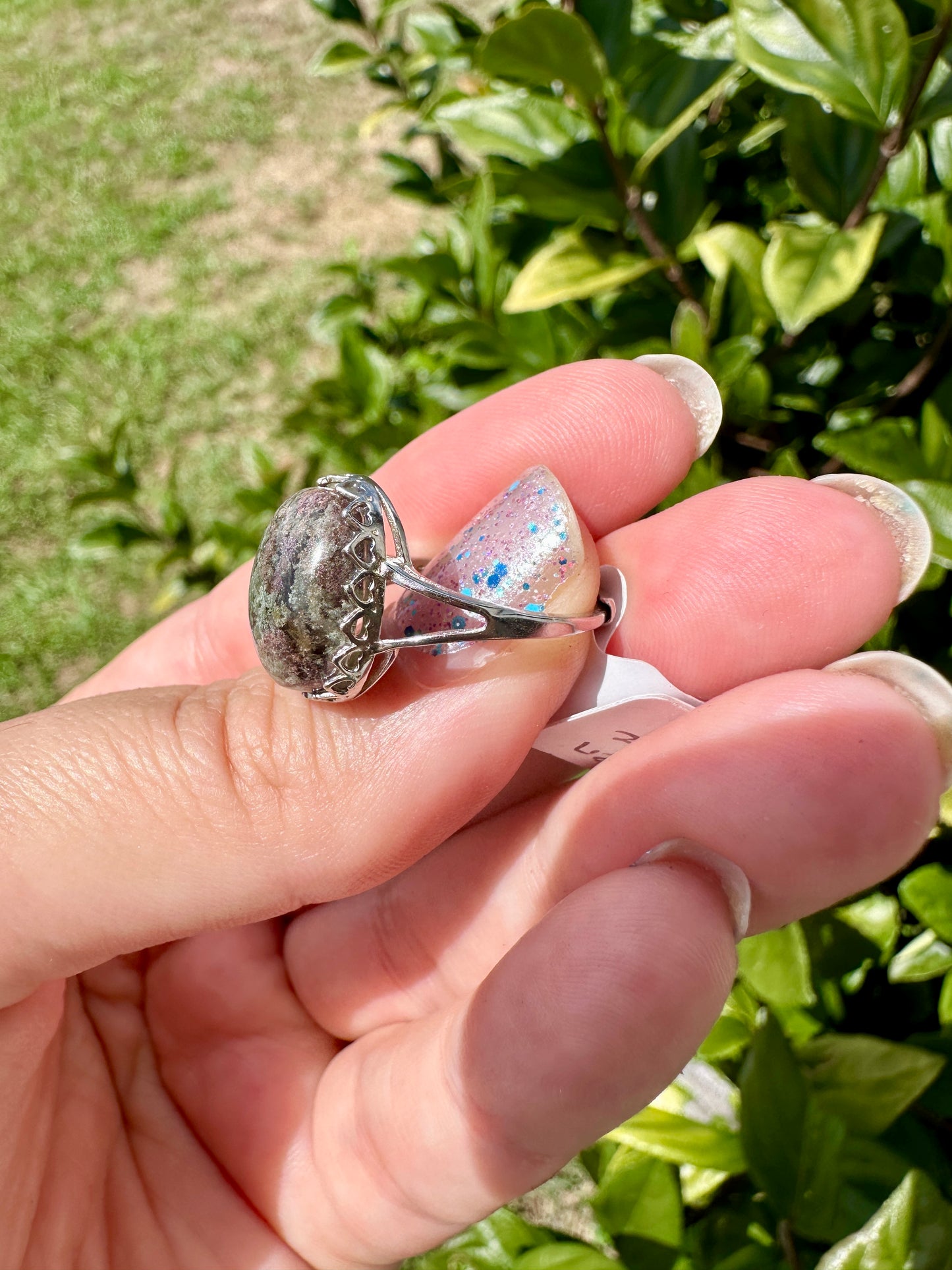 Sterling Silver Garden Quartz Adjustable Ring β Natural Gemstone Jewelry for Women β Perfect Gift for Her