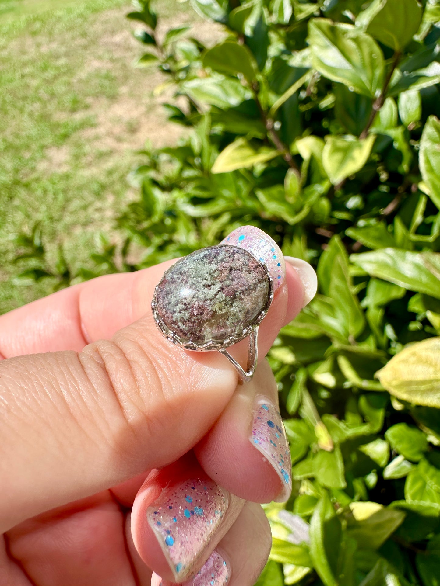 Sterling Silver Garden Quartz Adjustable Ring β Natural Gemstone Jewelry for Women β Perfect Gift for Her