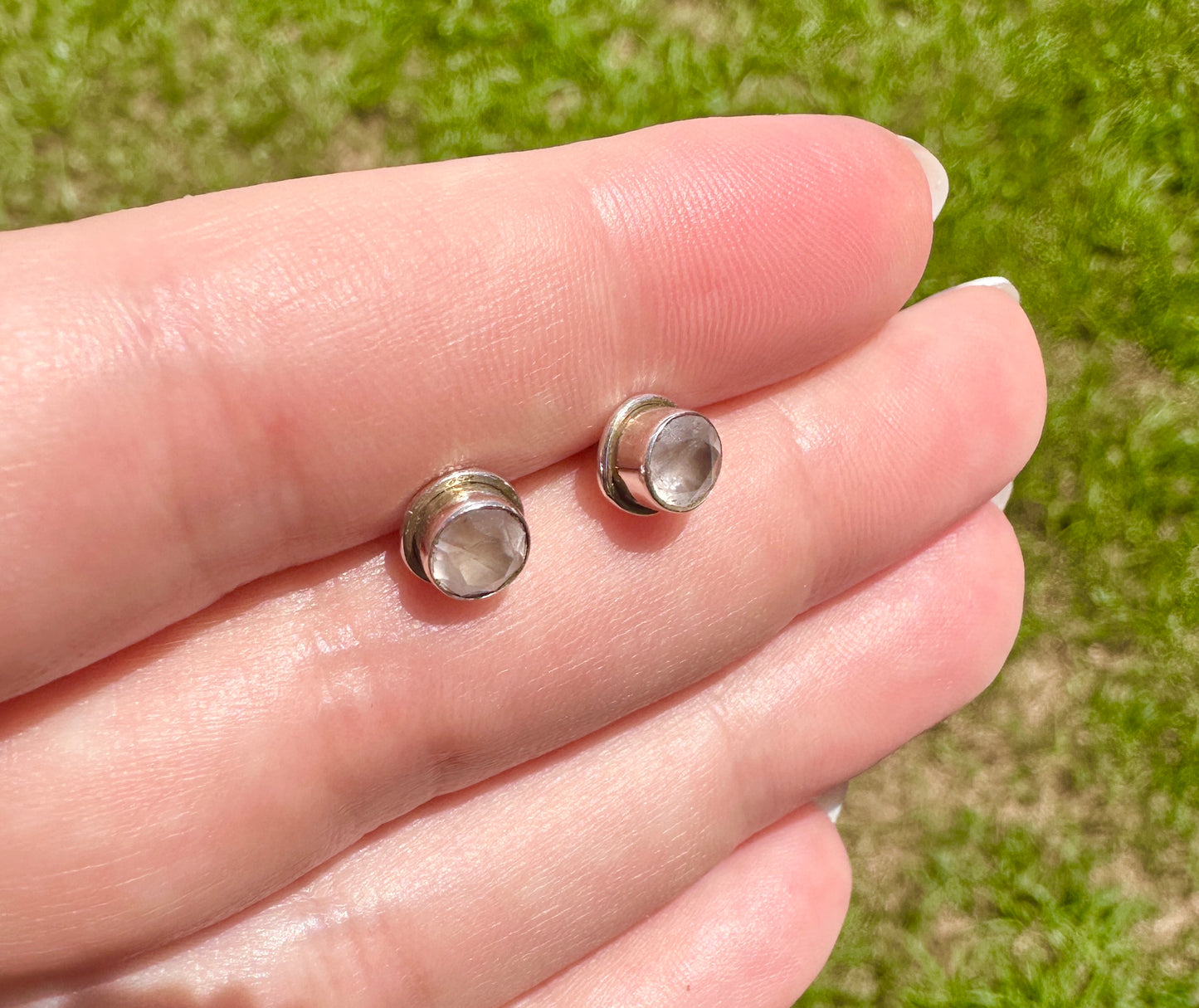 Rose Quartz - Stud Earrings
