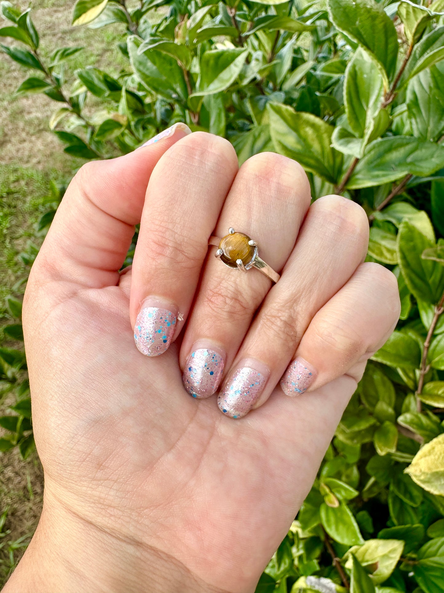 Sterling Silver Tiger's Eye Ring ā Size 9.25 ā Unique Gemstone Jewelry for Women