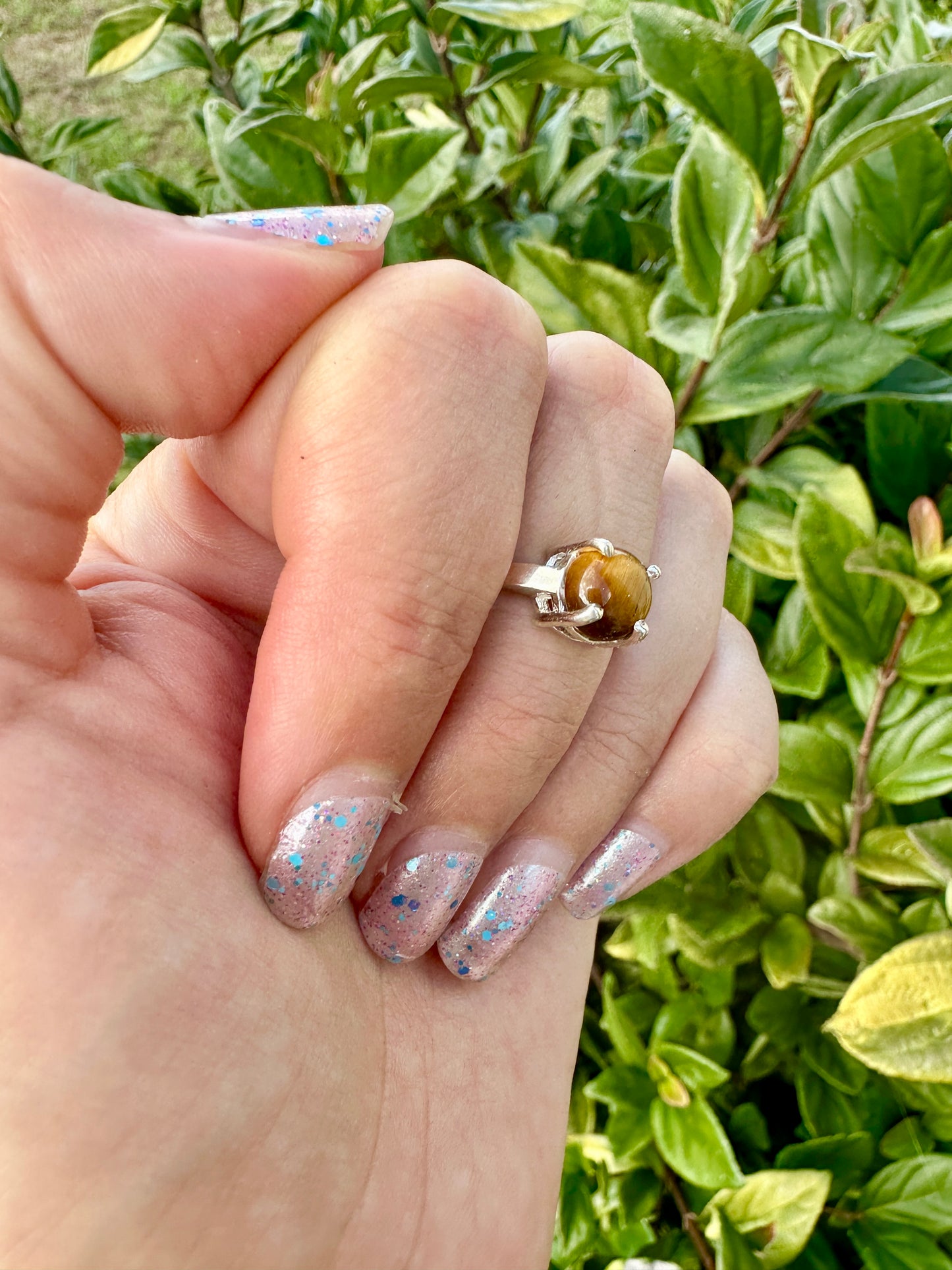 Sterling Silver Tiger's Eye Ring ā Size 9.25 ā Unique Gemstone Jewelry for Women