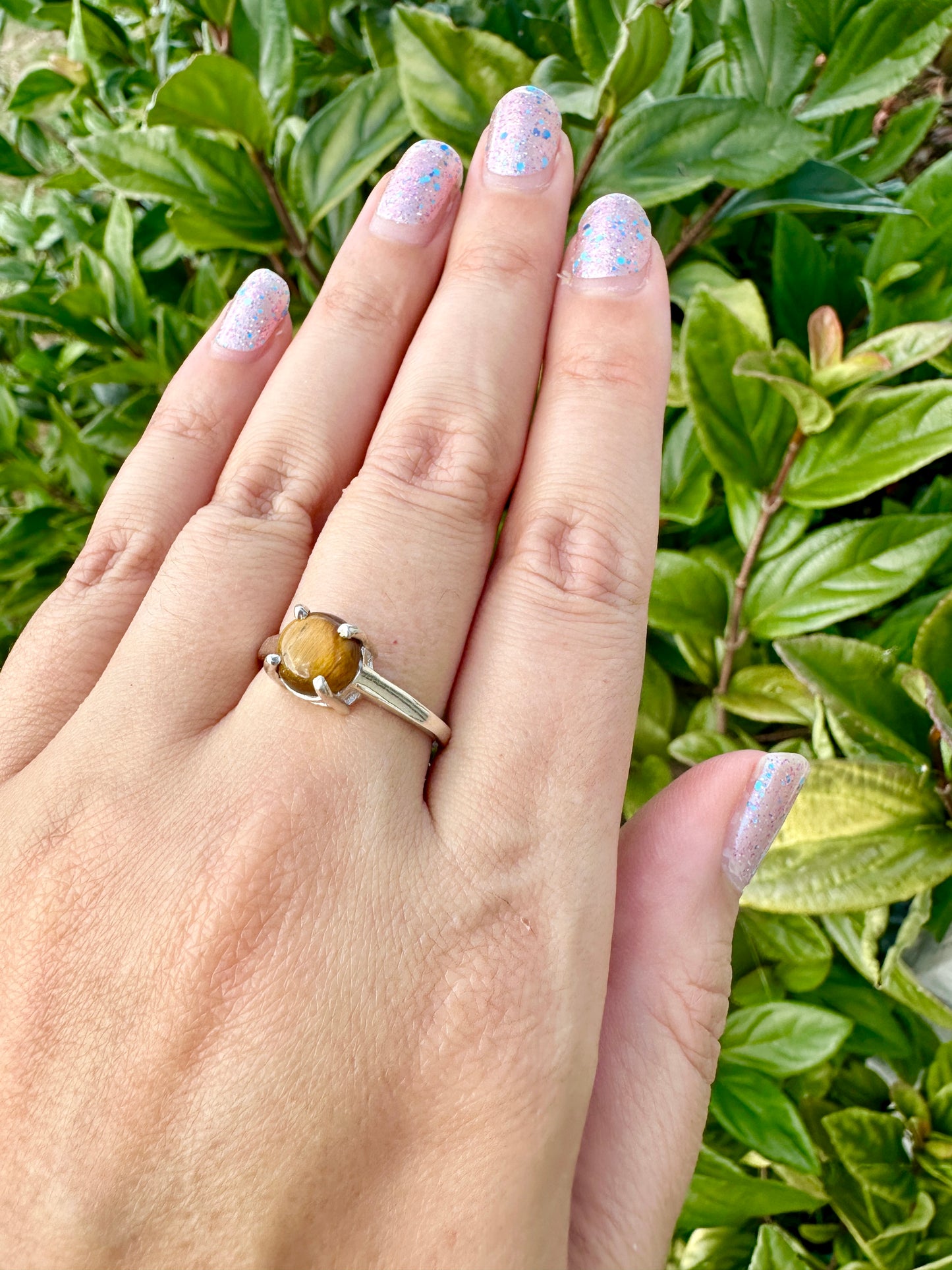 Sterling Silver Tiger's Eye Ring ā Size 9.25 ā Unique Gemstone Jewelry for Women