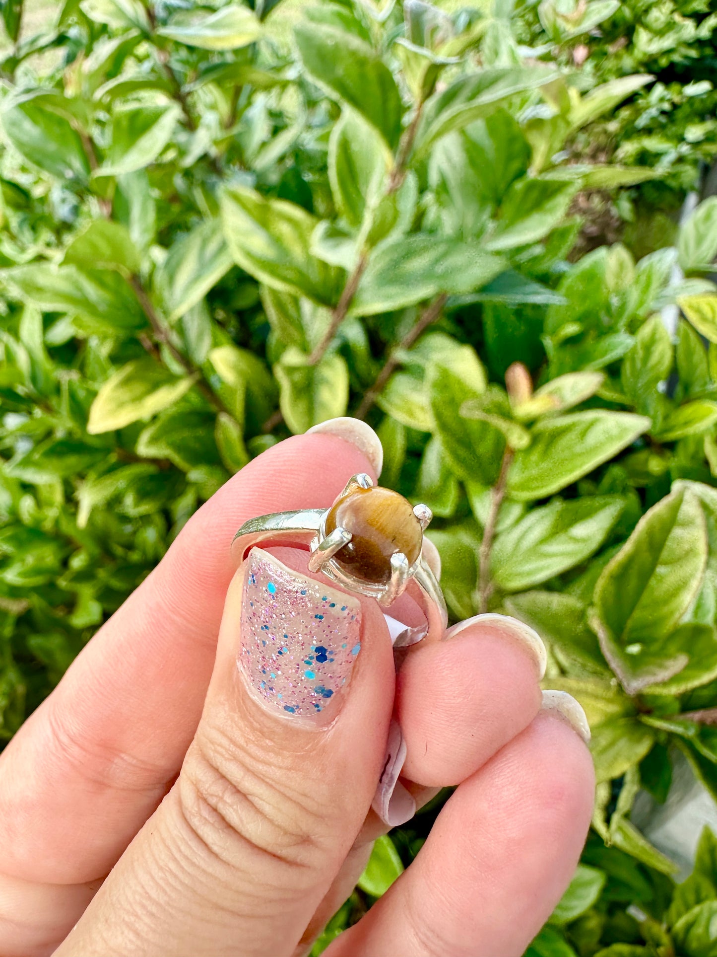 Sterling Silver Tiger's Eye Ring ā Size 9.25 ā Unique Gemstone Jewelry for Women