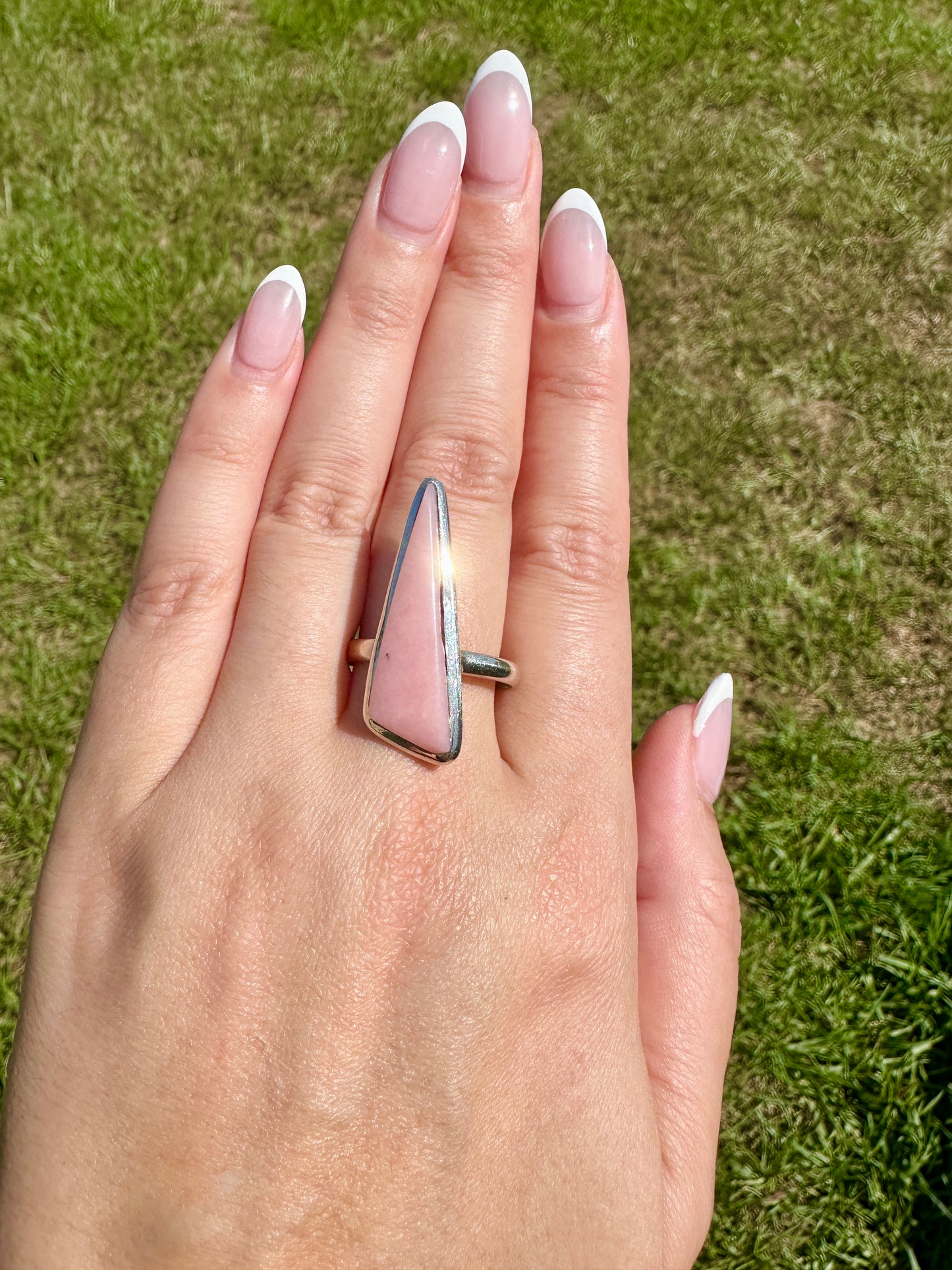 Pink Opal - Sterling Silver Size 12.25 Ring