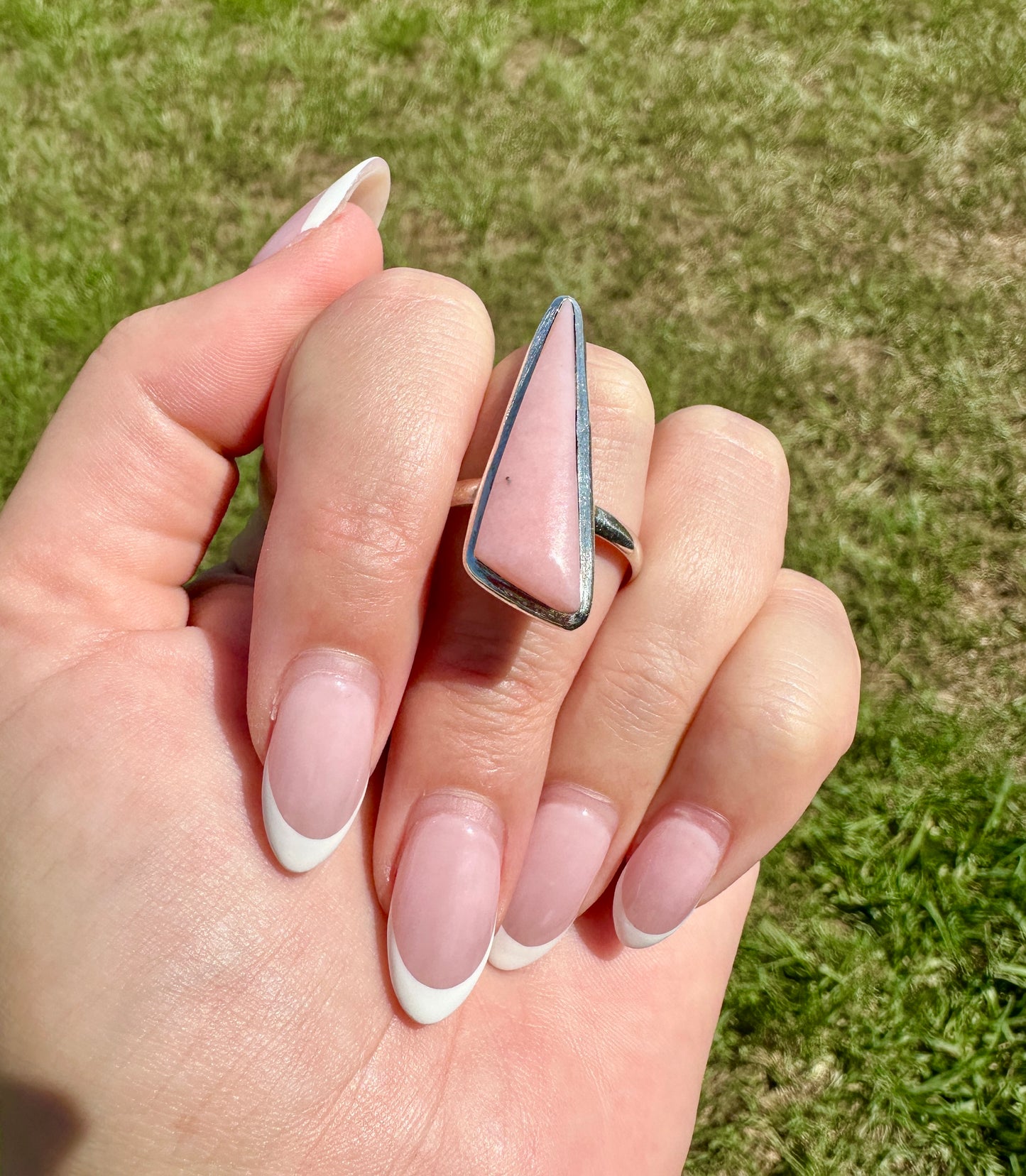 Pink Opal - Sterling Silver Size 12.25 Ring