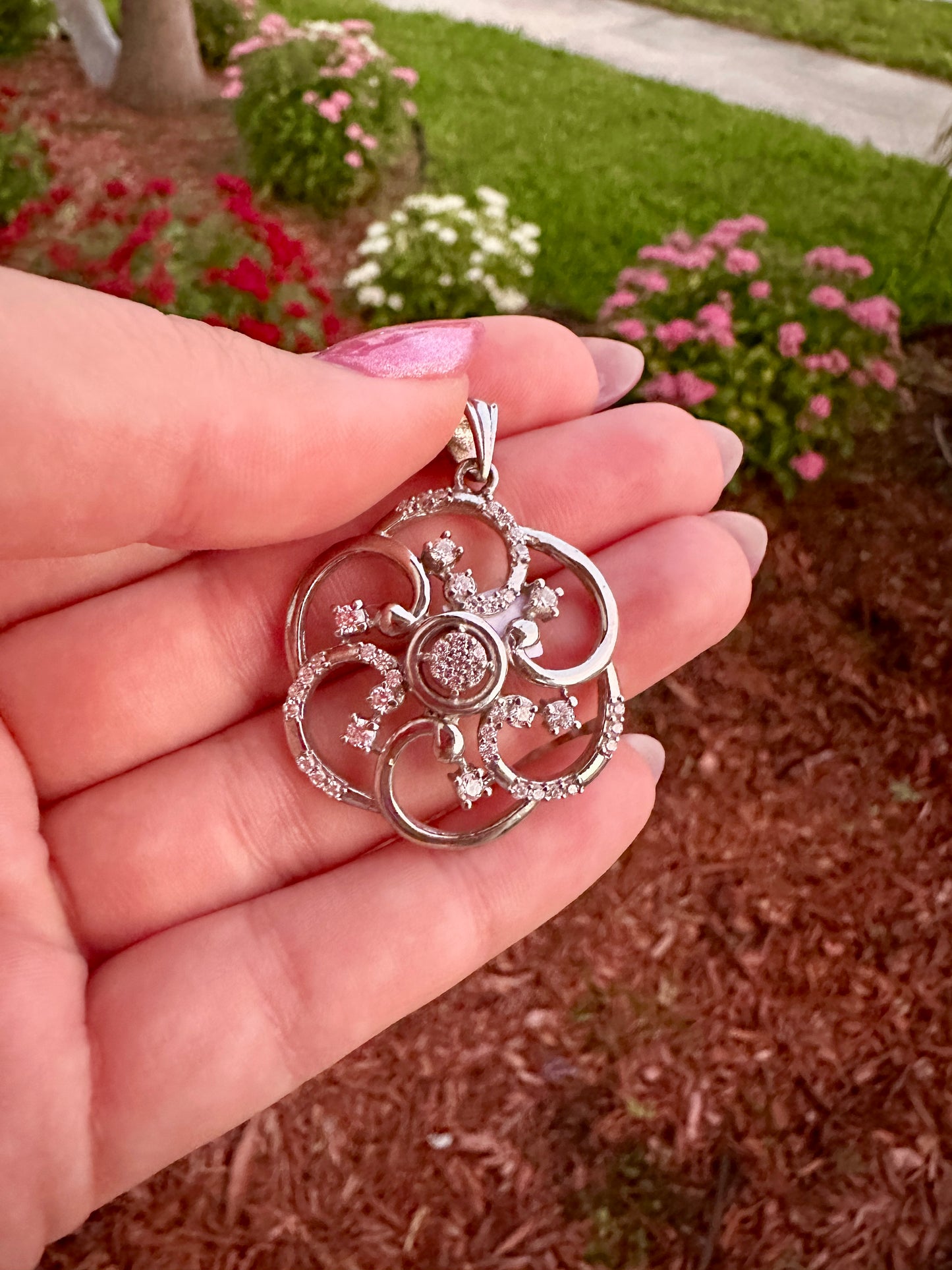 White Topaz Sterling Silver Pendant