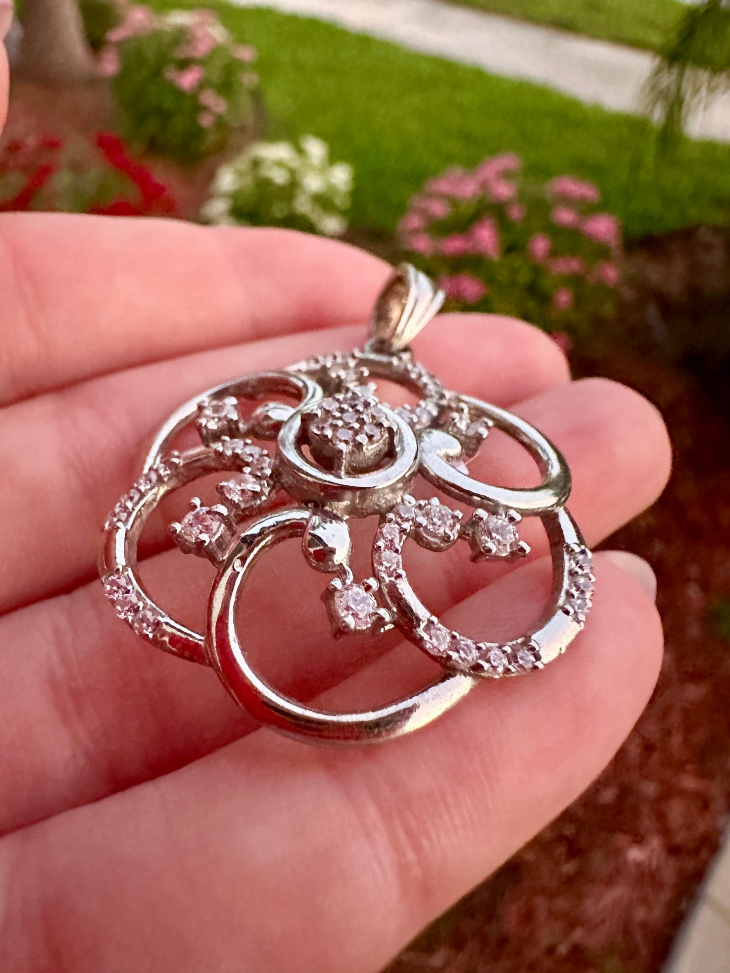 White Topaz Sterling Silver Pendant