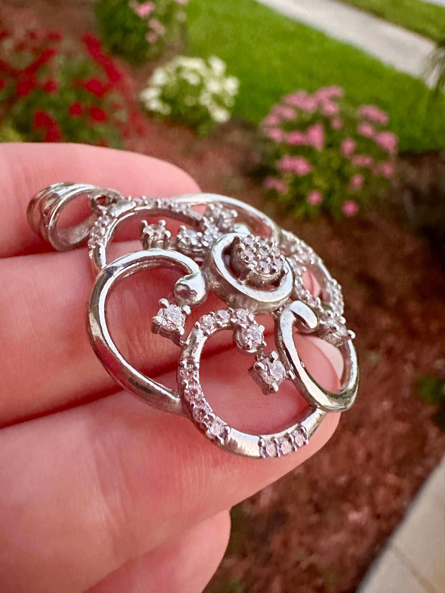 White Topaz Sterling Silver Pendant