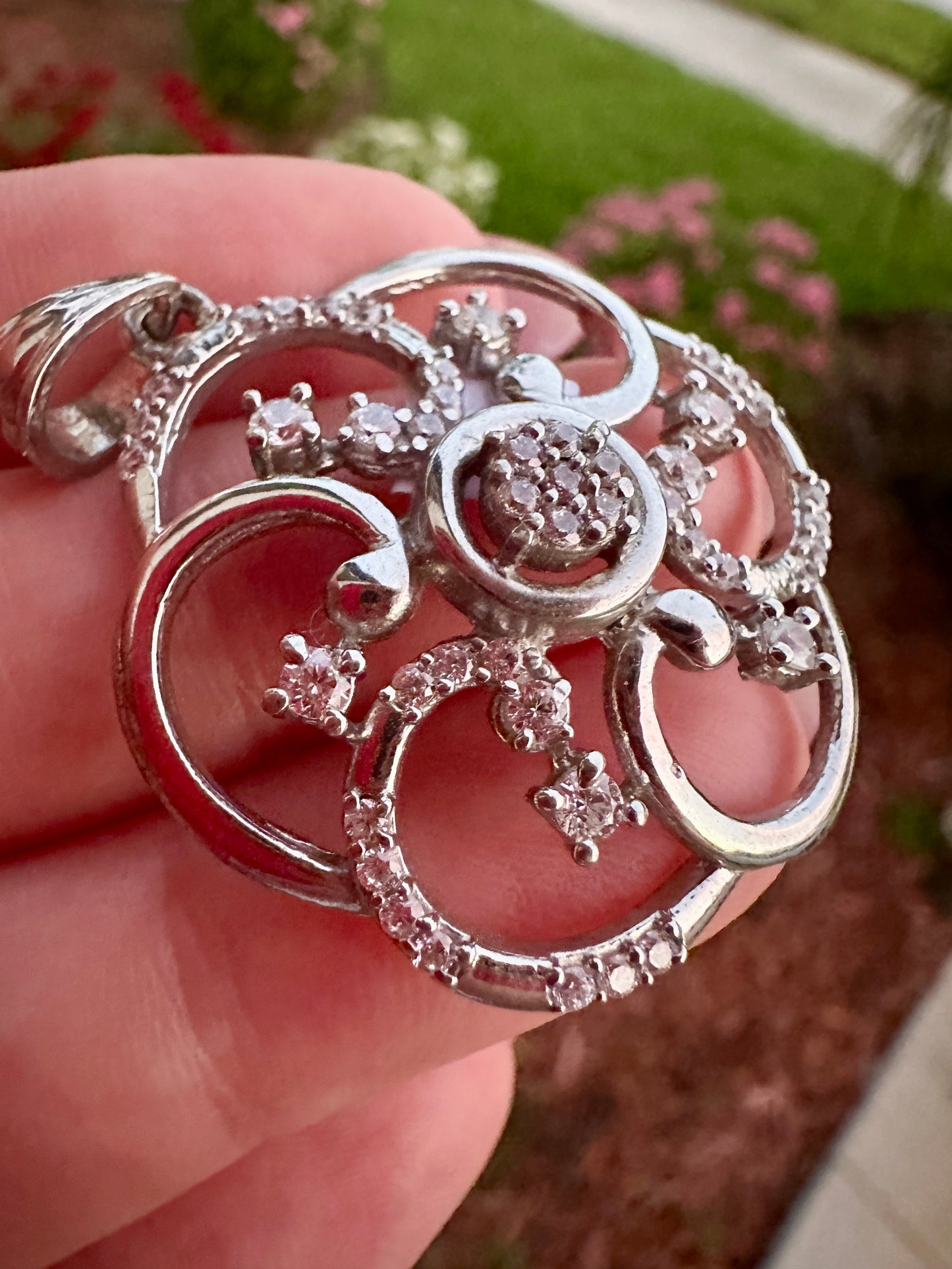 White Topaz Sterling Silver Pendant