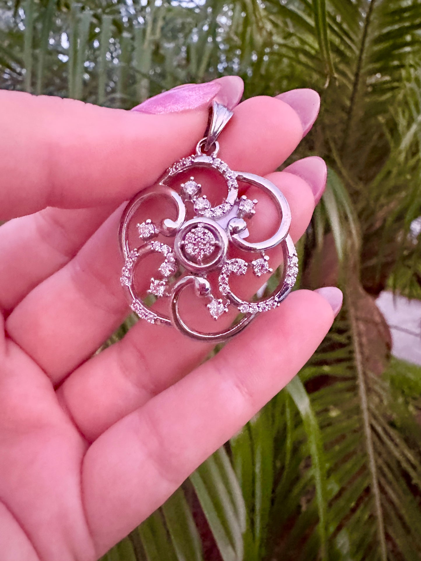 White Topaz Sterling Silver Pendant