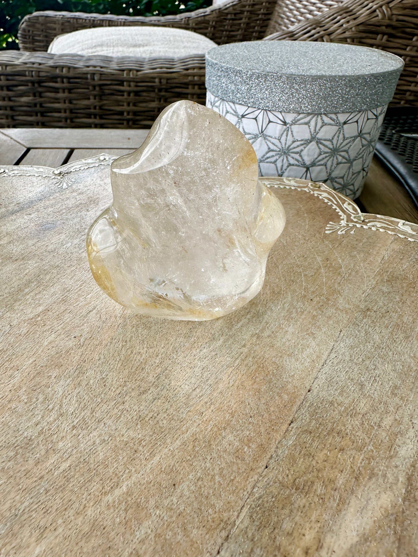 Clear Quartz Flame Sculpture - Radiant Energy Amplifier for Clarity, Healing, and Spiritual Growth, Perfect Home Decor