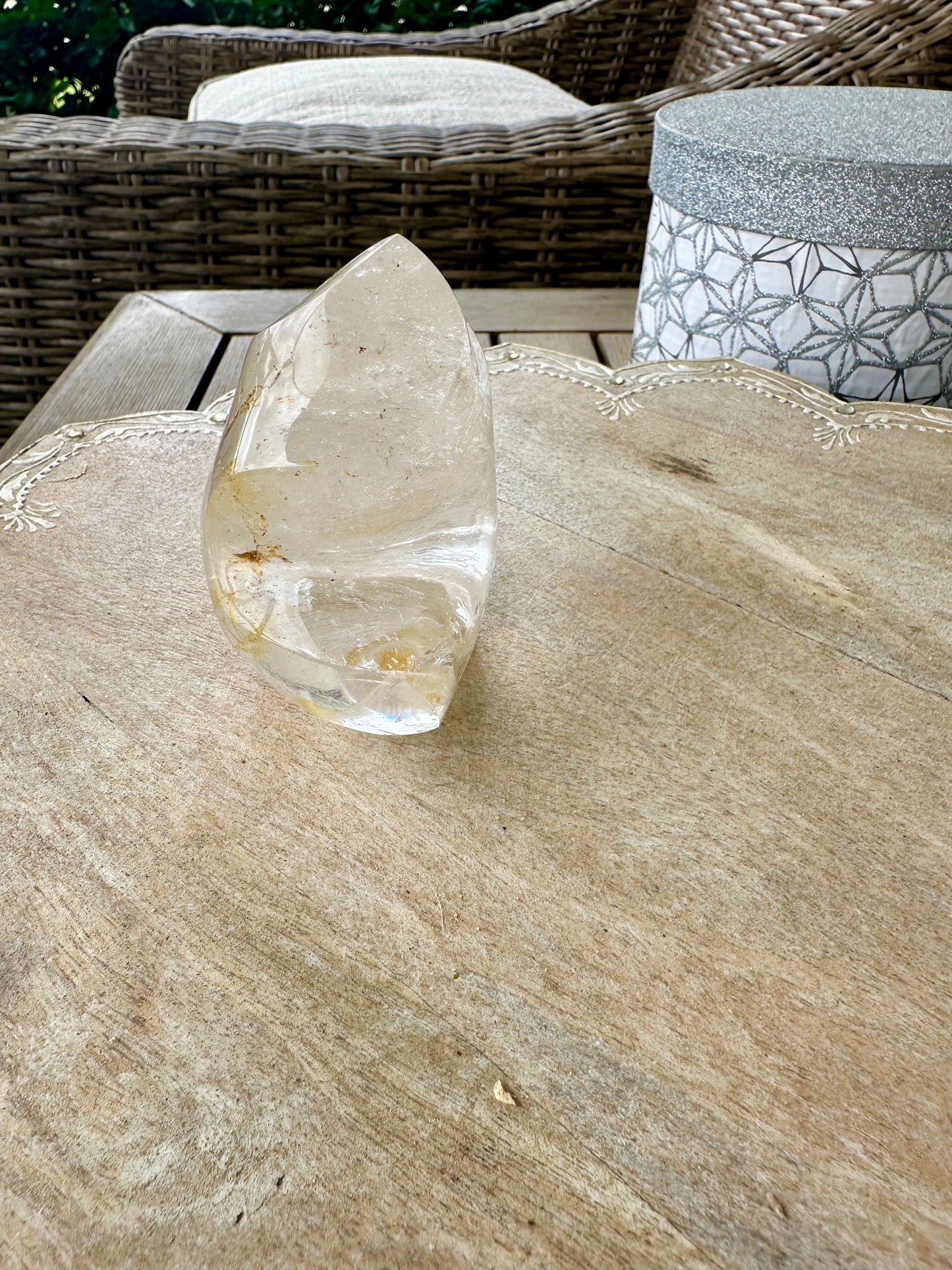 Clear Quartz Flame Sculpture - Radiant Energy Amplifier for Clarity, Healing, and Spiritual Growth, Perfect Home Decor