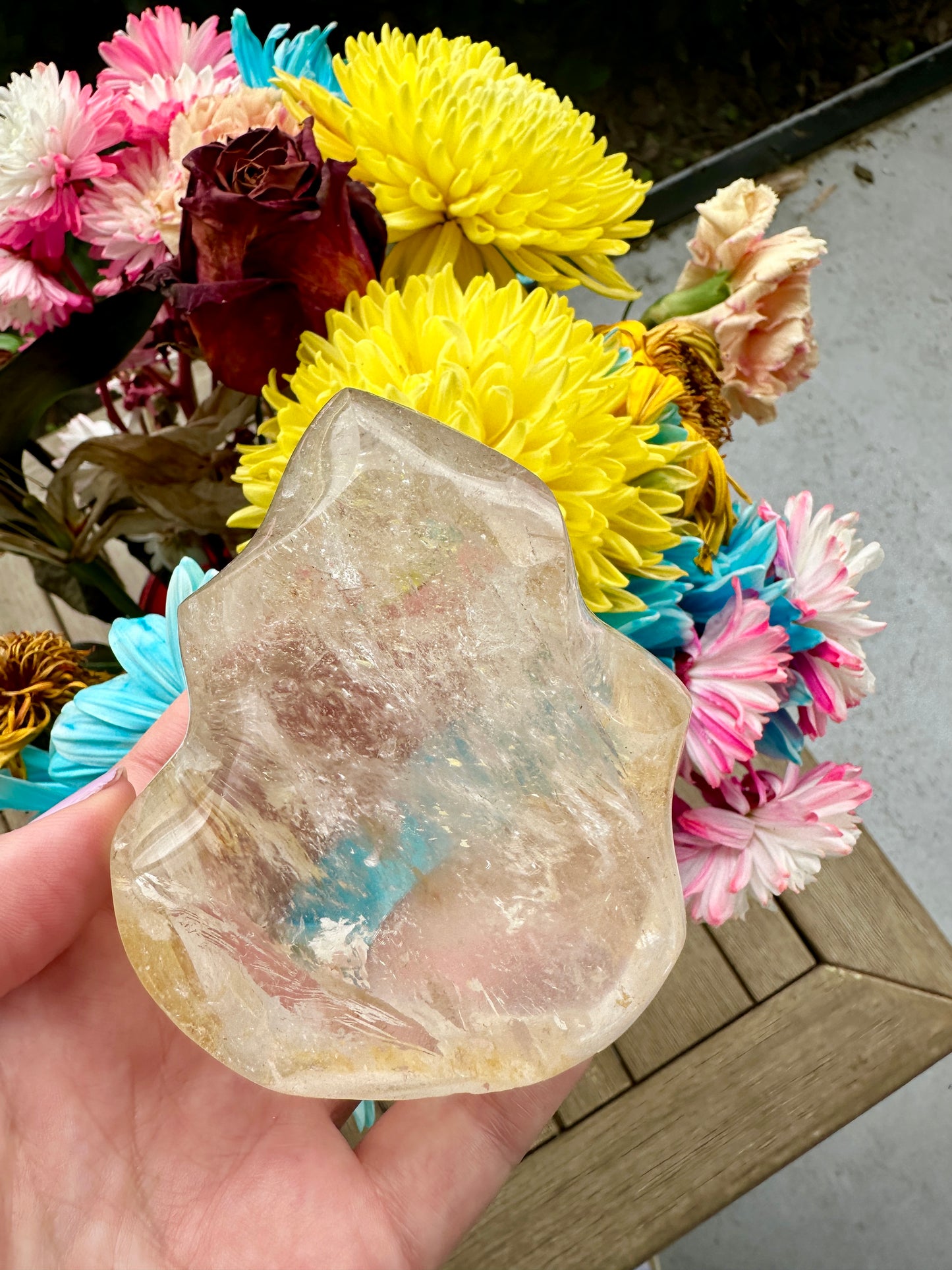 Clear Quartz Flame Sculpture - Radiant Energy Amplifier for Clarity, Healing, and Spiritual Growth, Perfect Home Decor