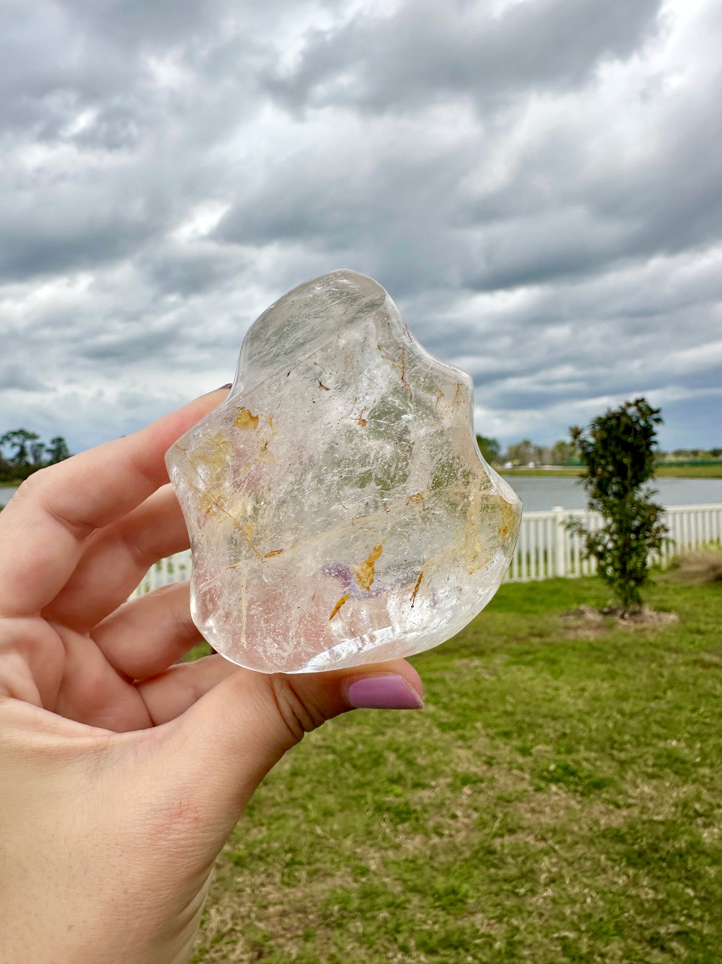 Clear Quartz Flame Sculpture - Radiant Energy Amplifier for Clarity, Healing, and Spiritual Growth, Perfect Home Decor