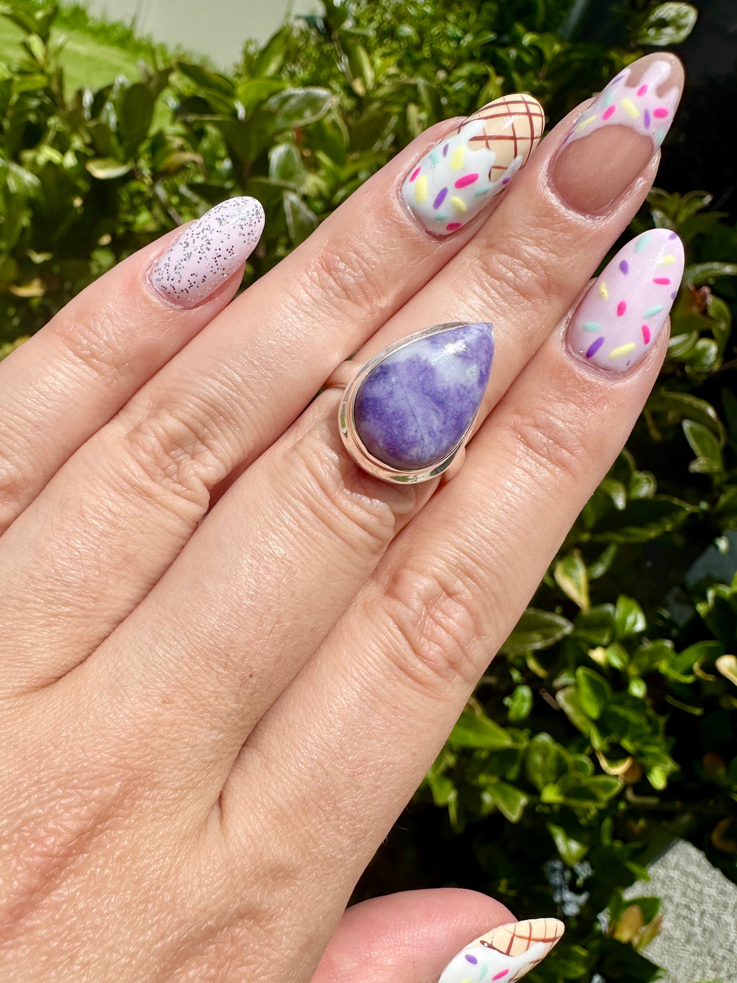 Morado Opal - Sterling Silver Size 7 Ring