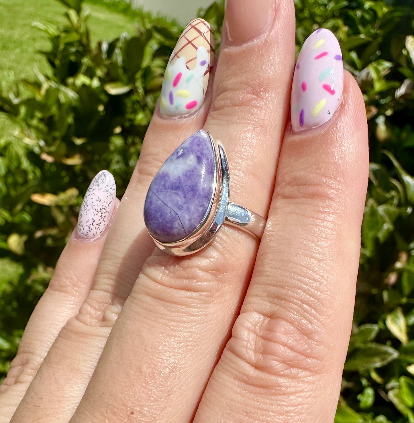 Morado Opal - Sterling Silver Size 7 Ring