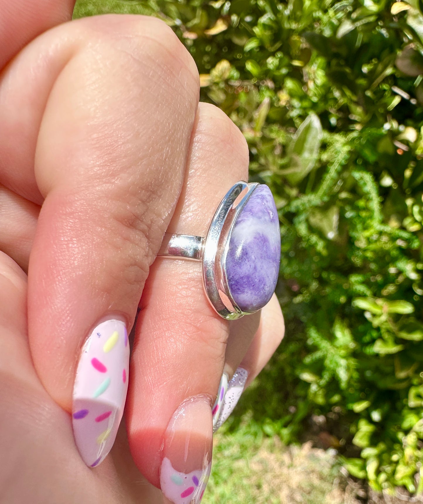Morado Opal - Sterling Silver Size 7 Ring