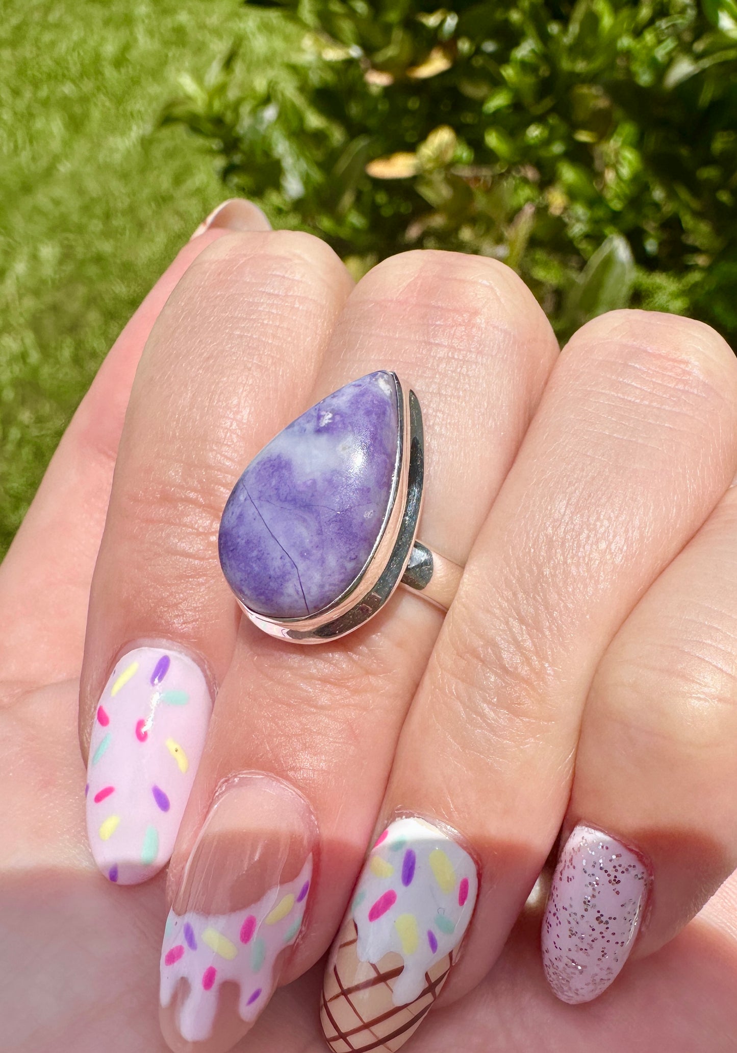 Morado Opal - Sterling Silver Size 7 Ring