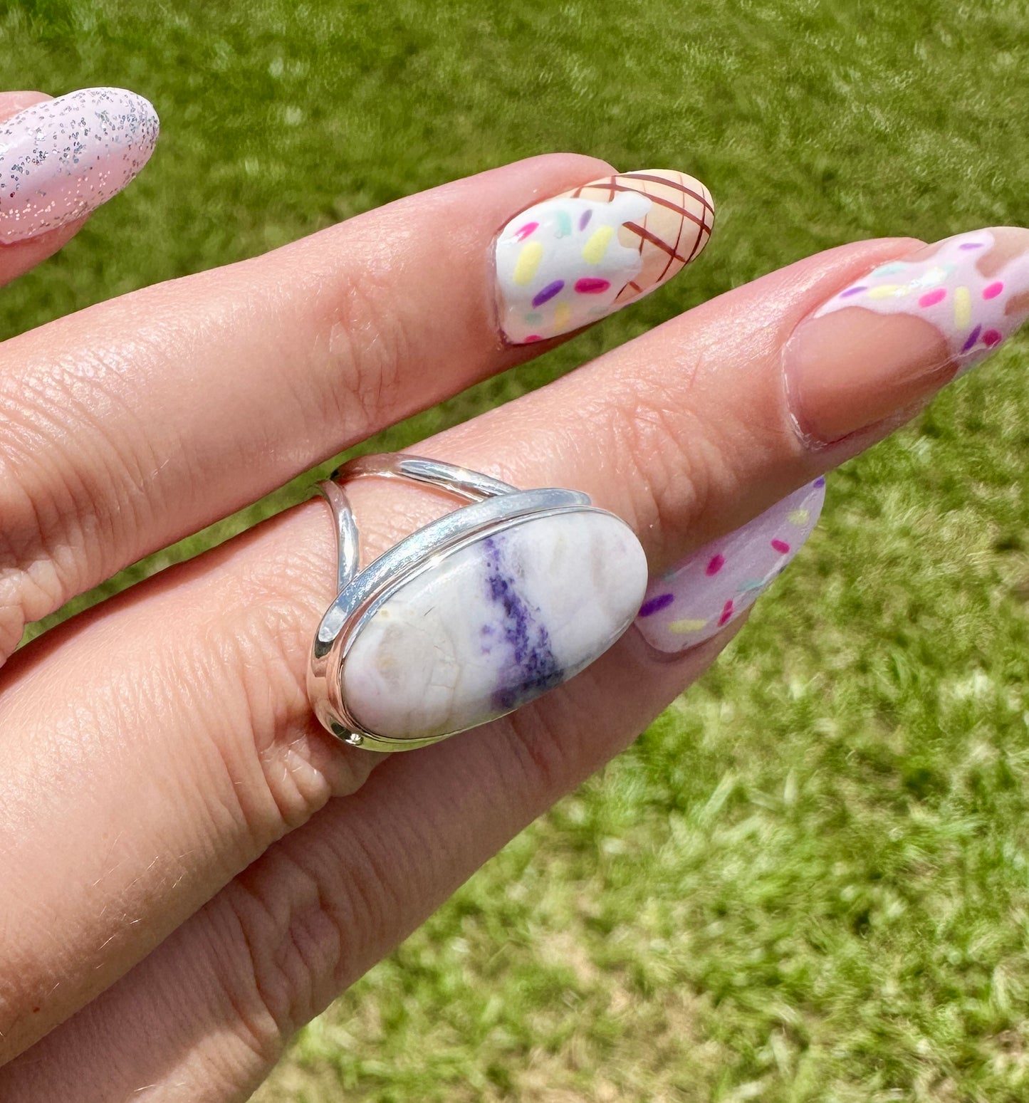 Morado Opal - Sterling Silver Size 7 Ring