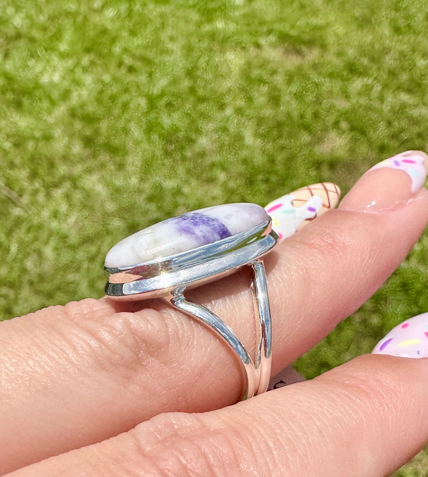 Morado Opal - Sterling Silver Size 7 Ring