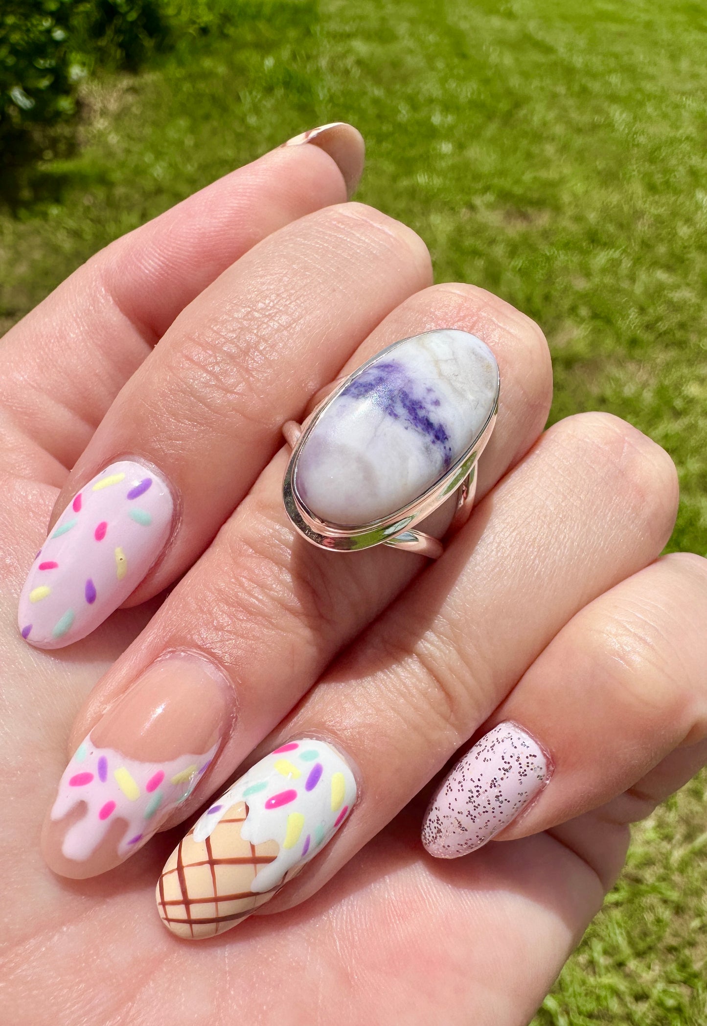 Morado Opal - Sterling Silver Size 7 Ring