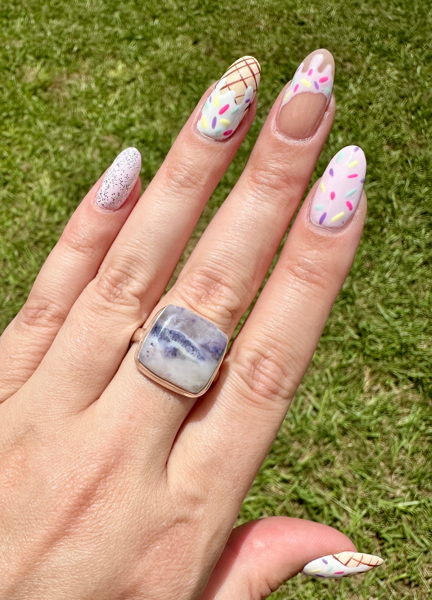 Morado Opal - Sterling Silver Size 11 Ring