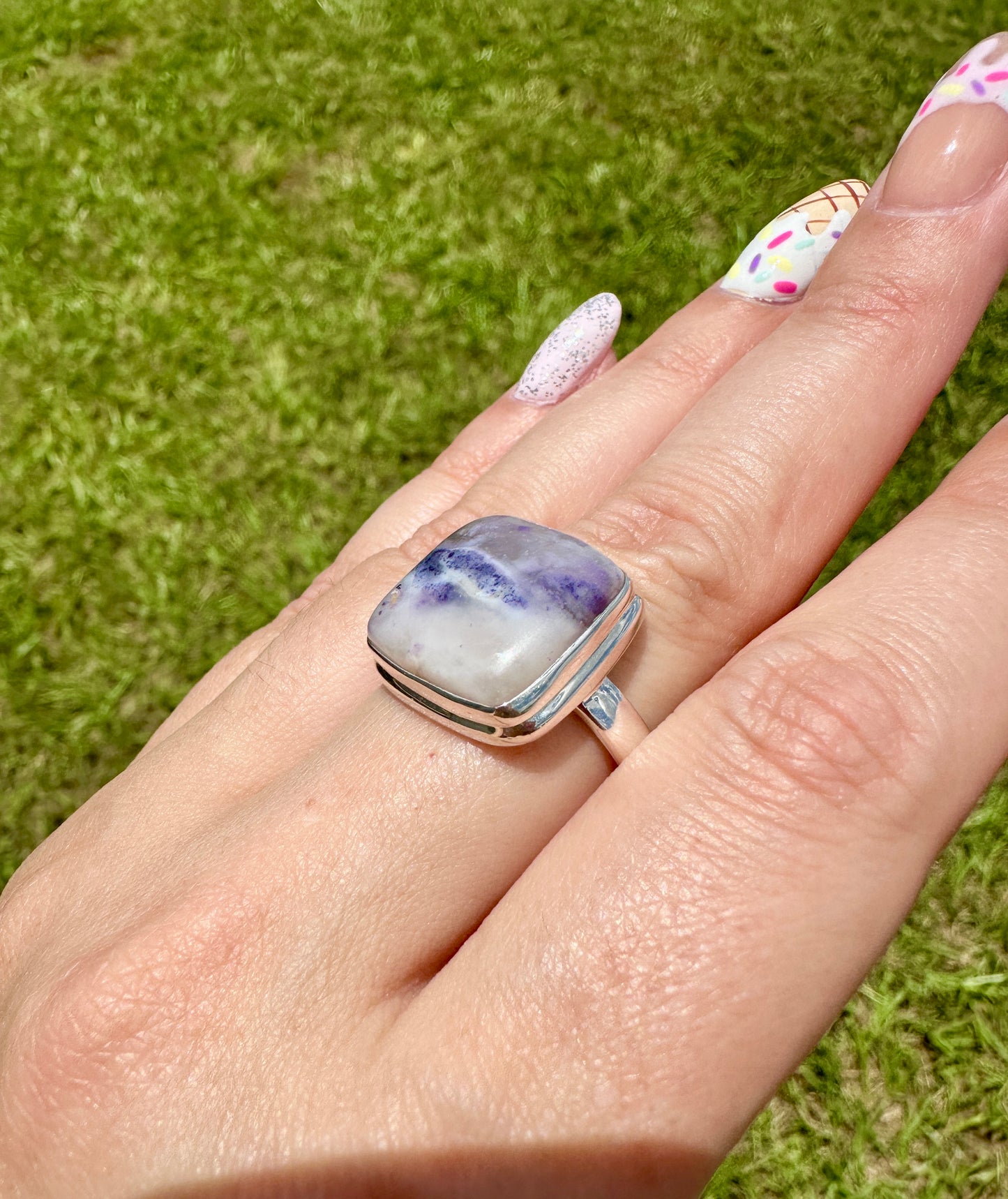 Morado Opal - Sterling Silver Size 11 Ring
